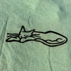 Sleepy Kitty Teal Green Tee Large