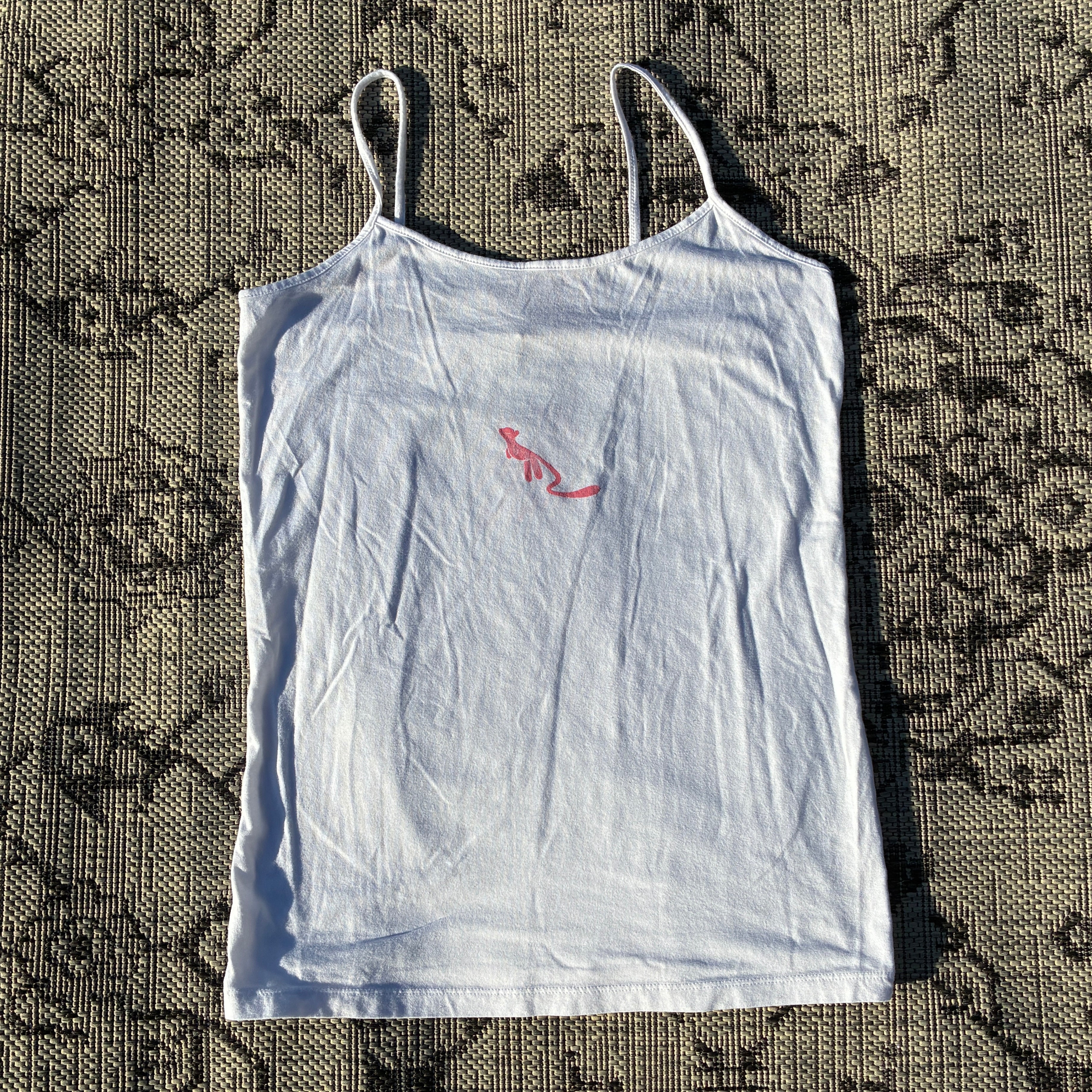 Pink Kitty White Tank Top XL