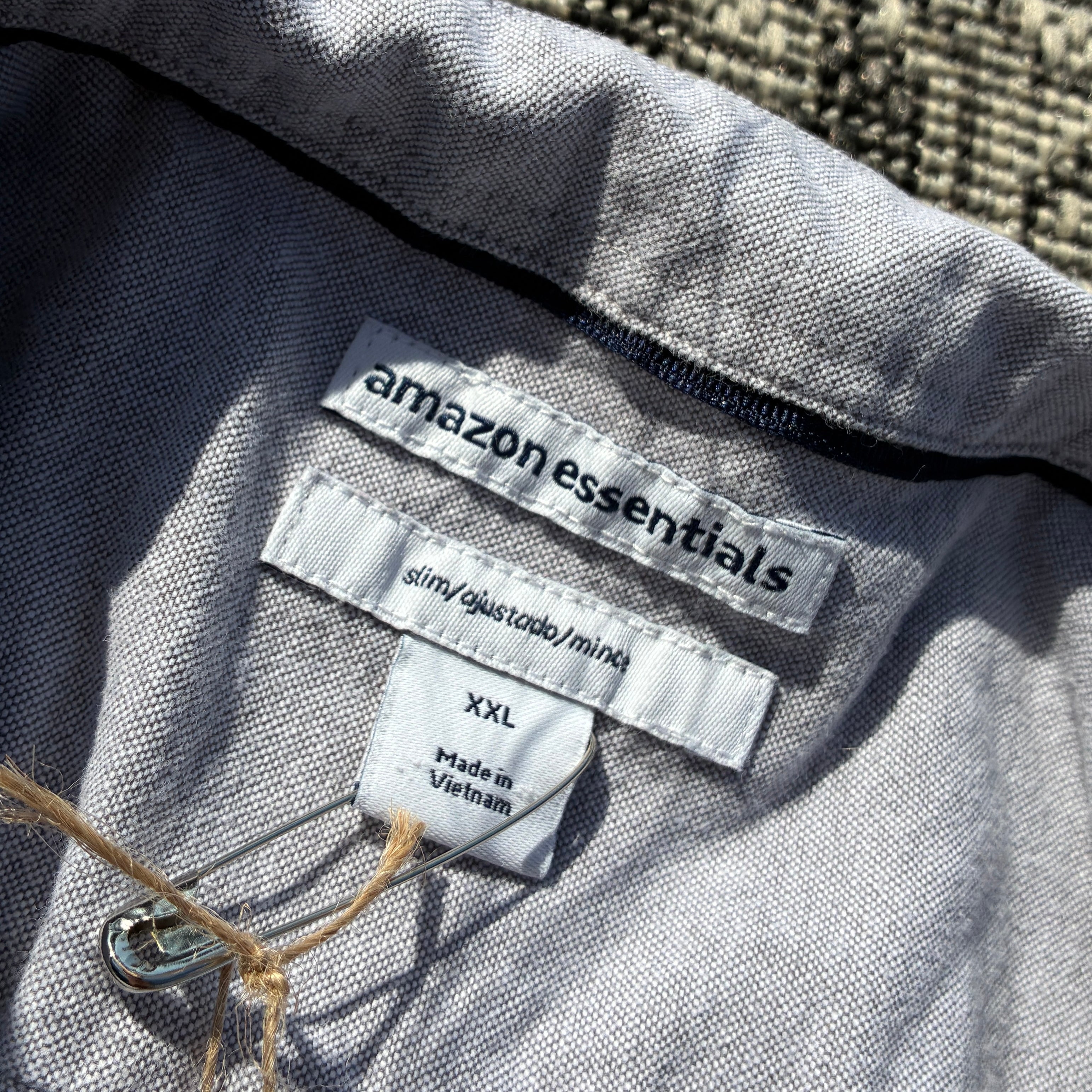 Tulip Pocket Grey Button Up Shirt 2X