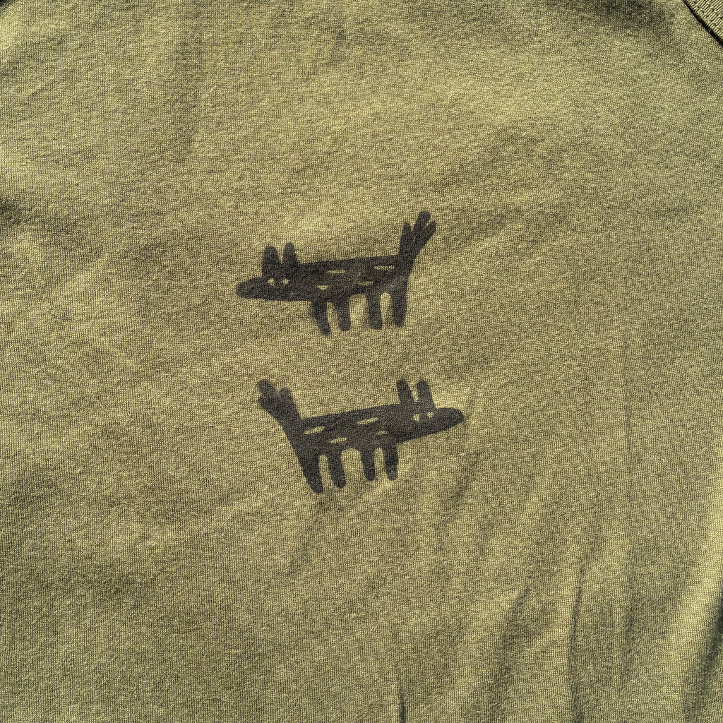 Wolf/Dog Green Tank Top Medium
