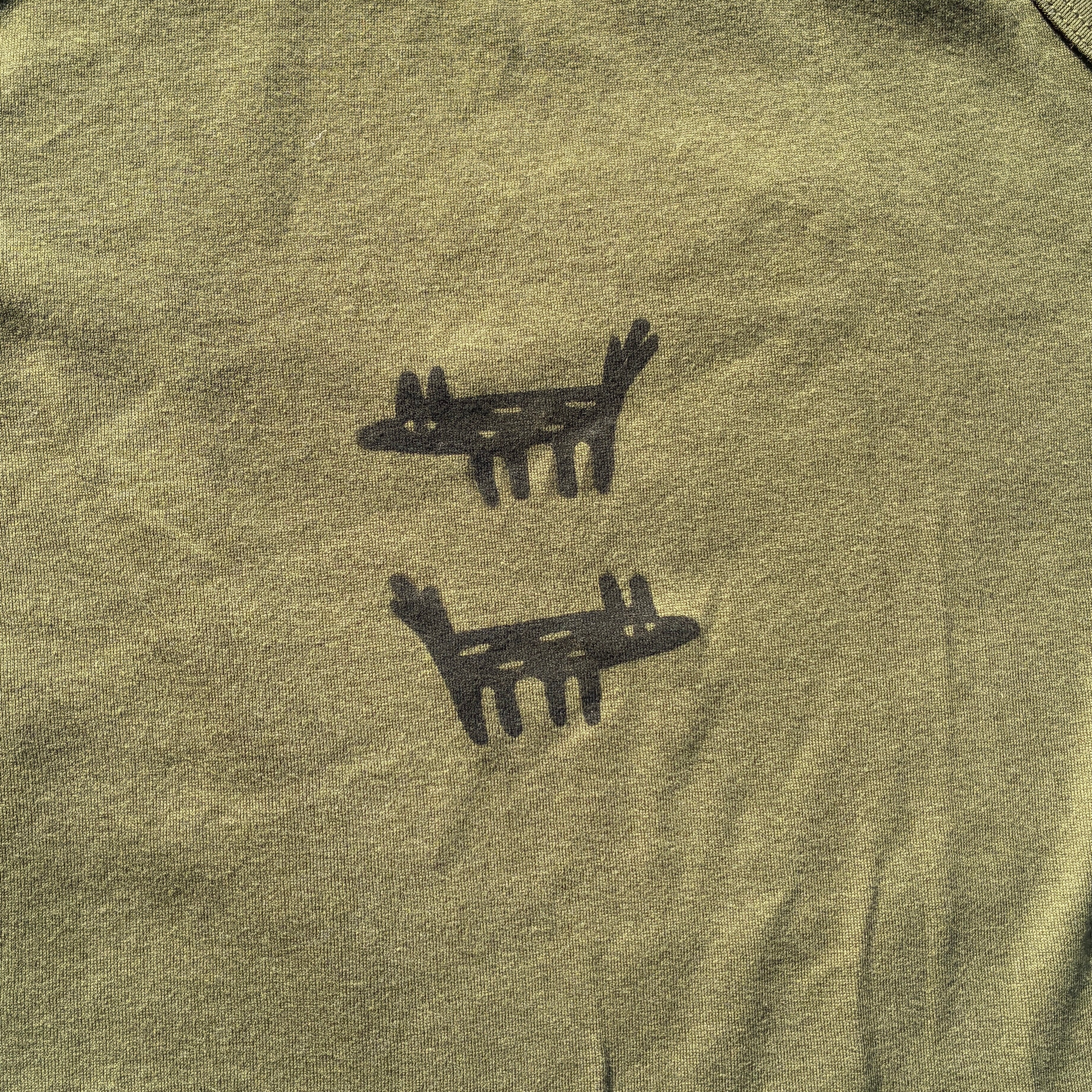 Wolf/Dog Green Tank Top Medium
