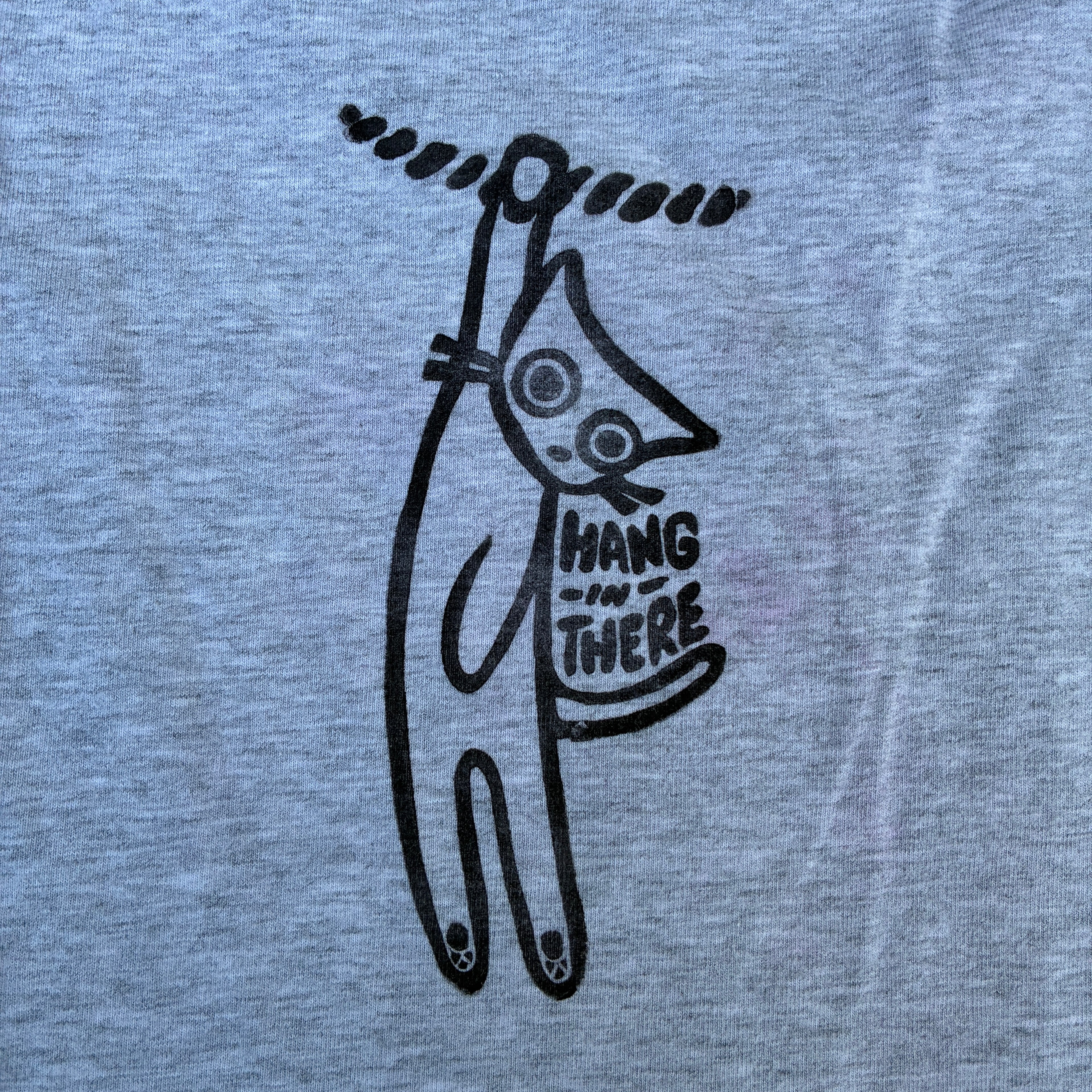 Hang in There Kitty Grey Tank Top XL