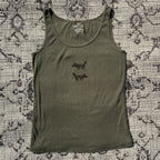 Wolf/Dog Green Tank Top 2X
