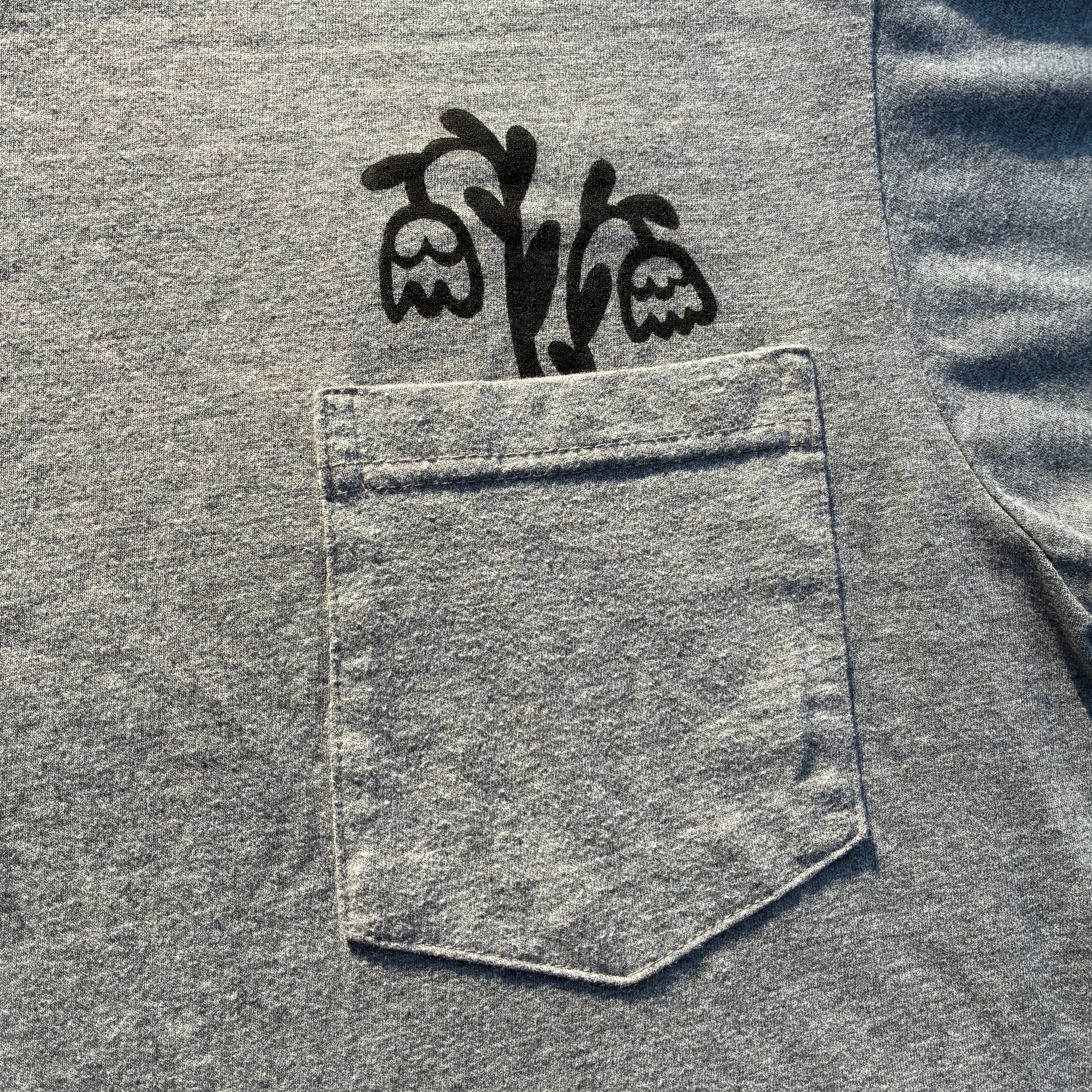 Dying Tulips Grey Pocket Tee Small