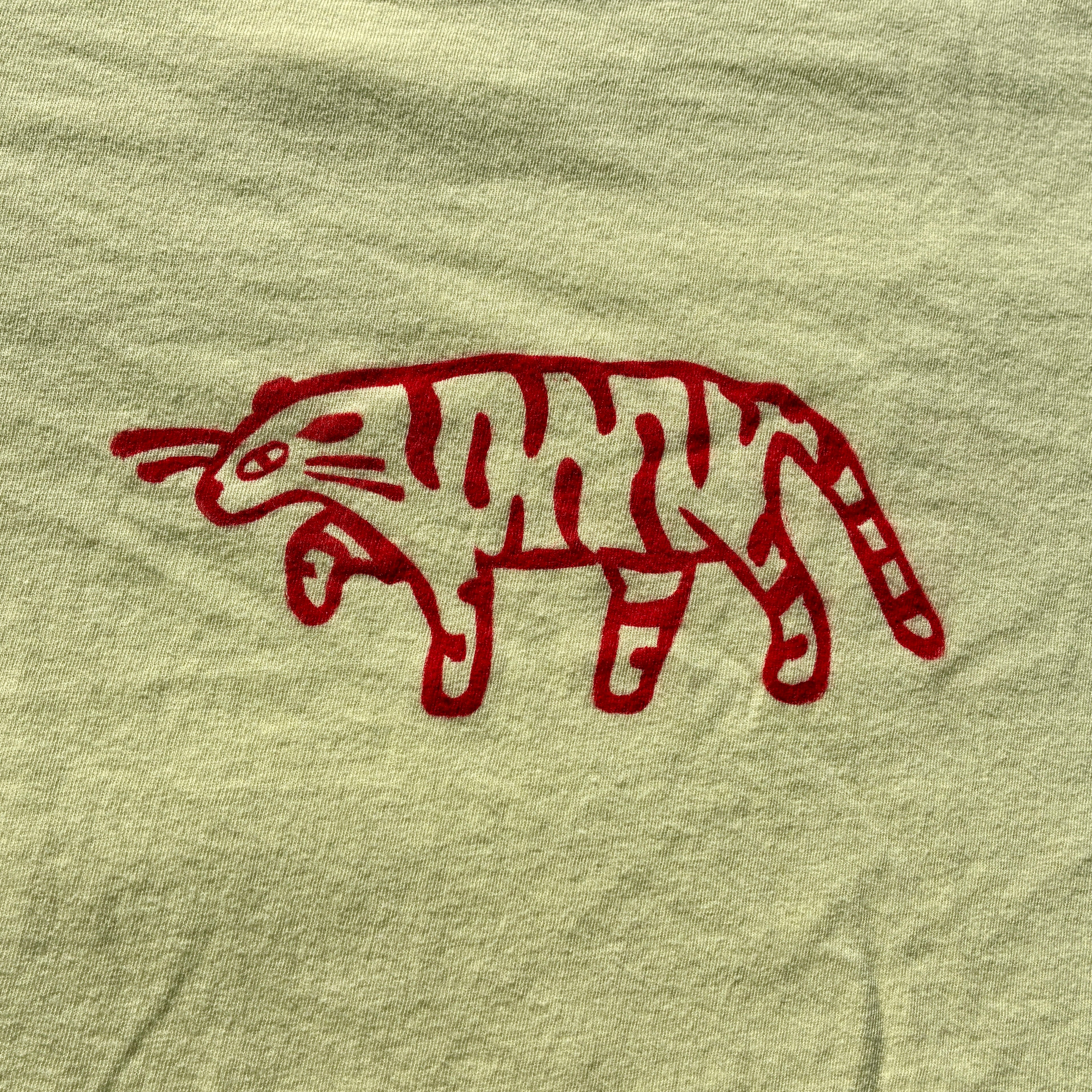 Red Tiger Light Yellow Crop Tee Medium
