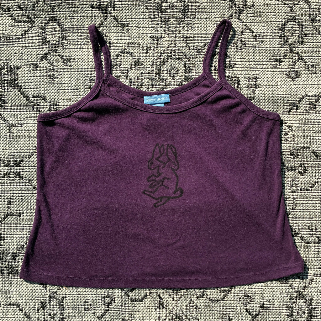 Two-Headed Rabbit Purple Cropped Tank Top 2X