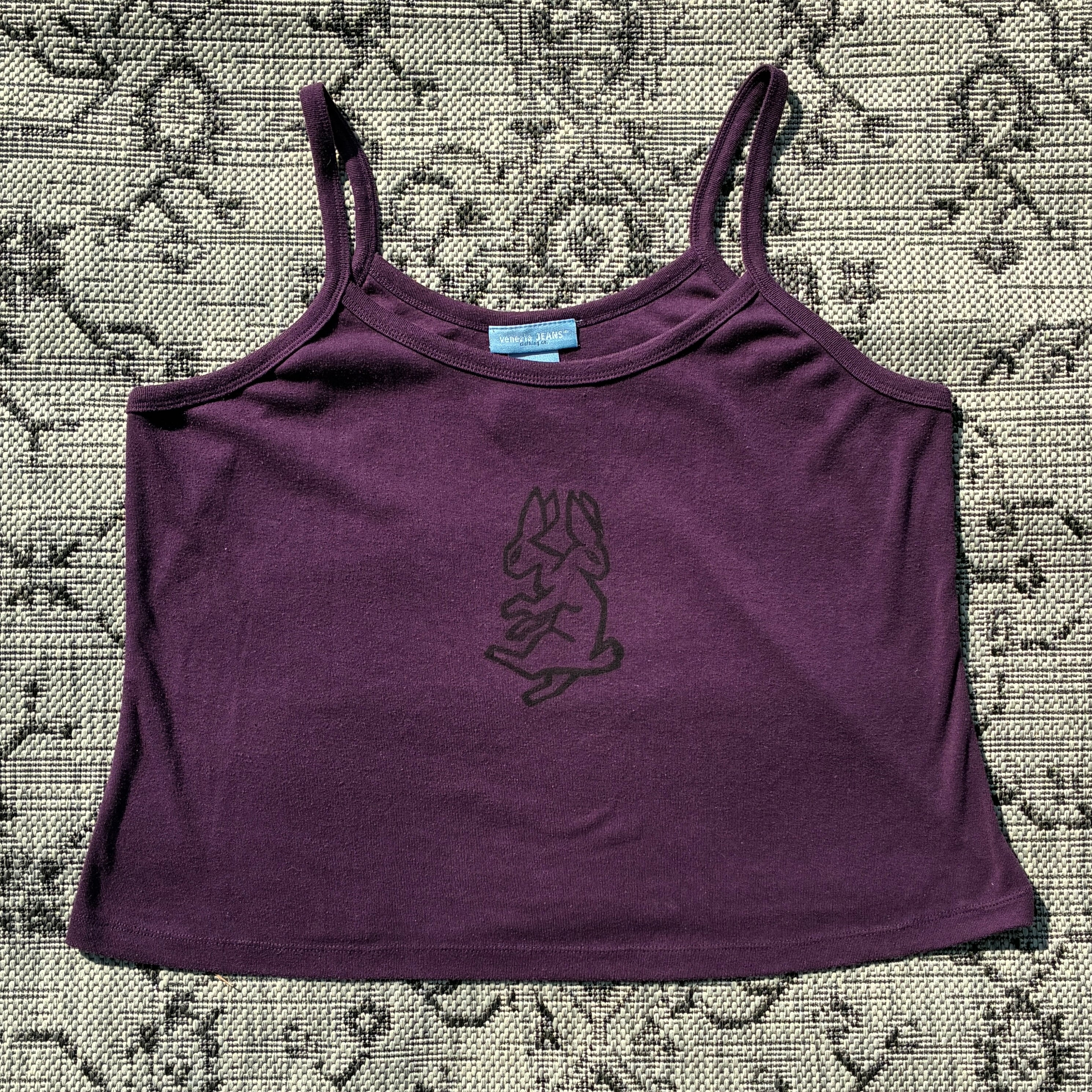 Two-Headed Rabbit Purple Cropped Tank Top 2X