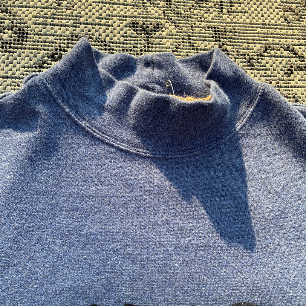 Sun/Moon Grey Blue Mock Neck Longsleeve Medium