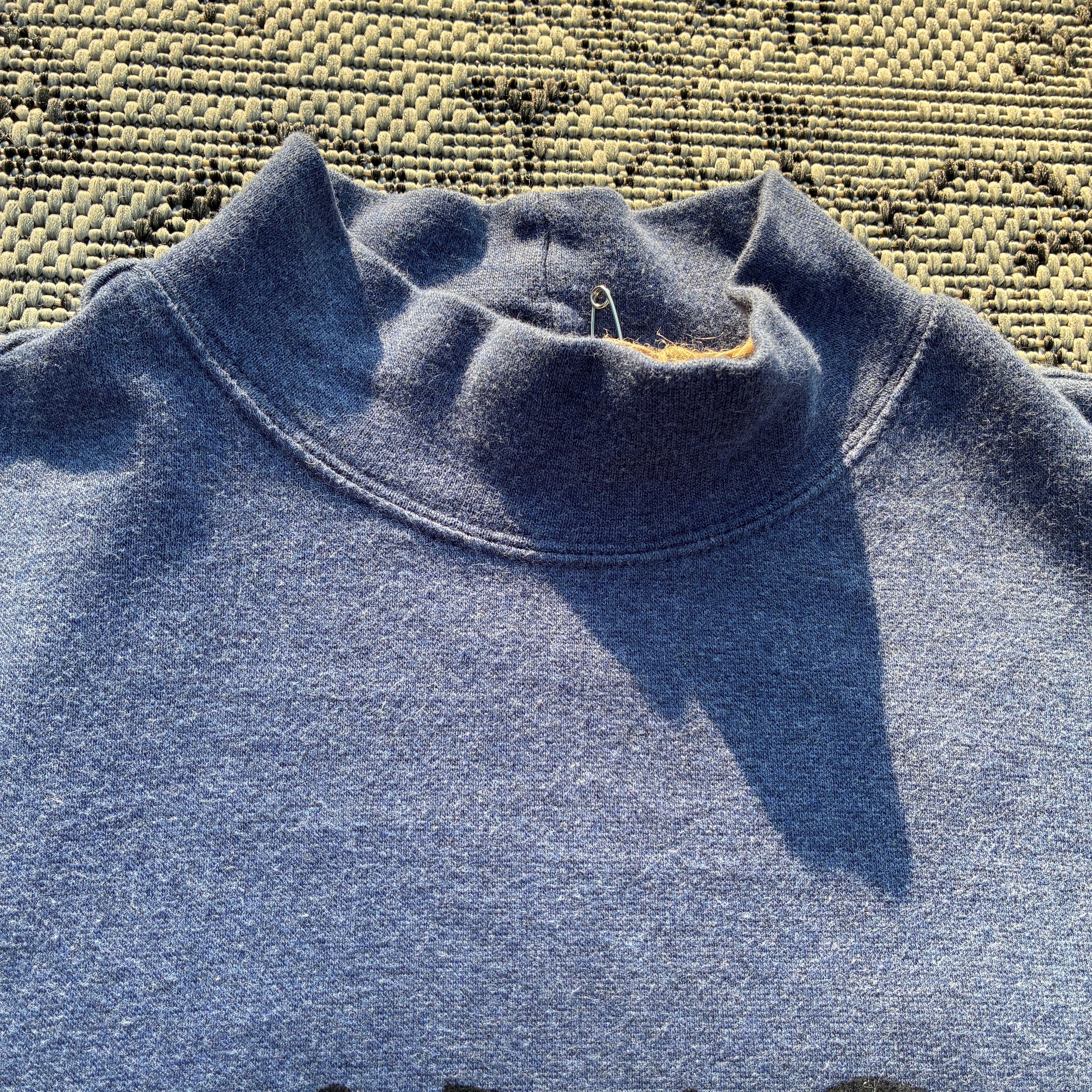 Sun/Moon Grey Blue Mock Neck Longsleeve Medium
