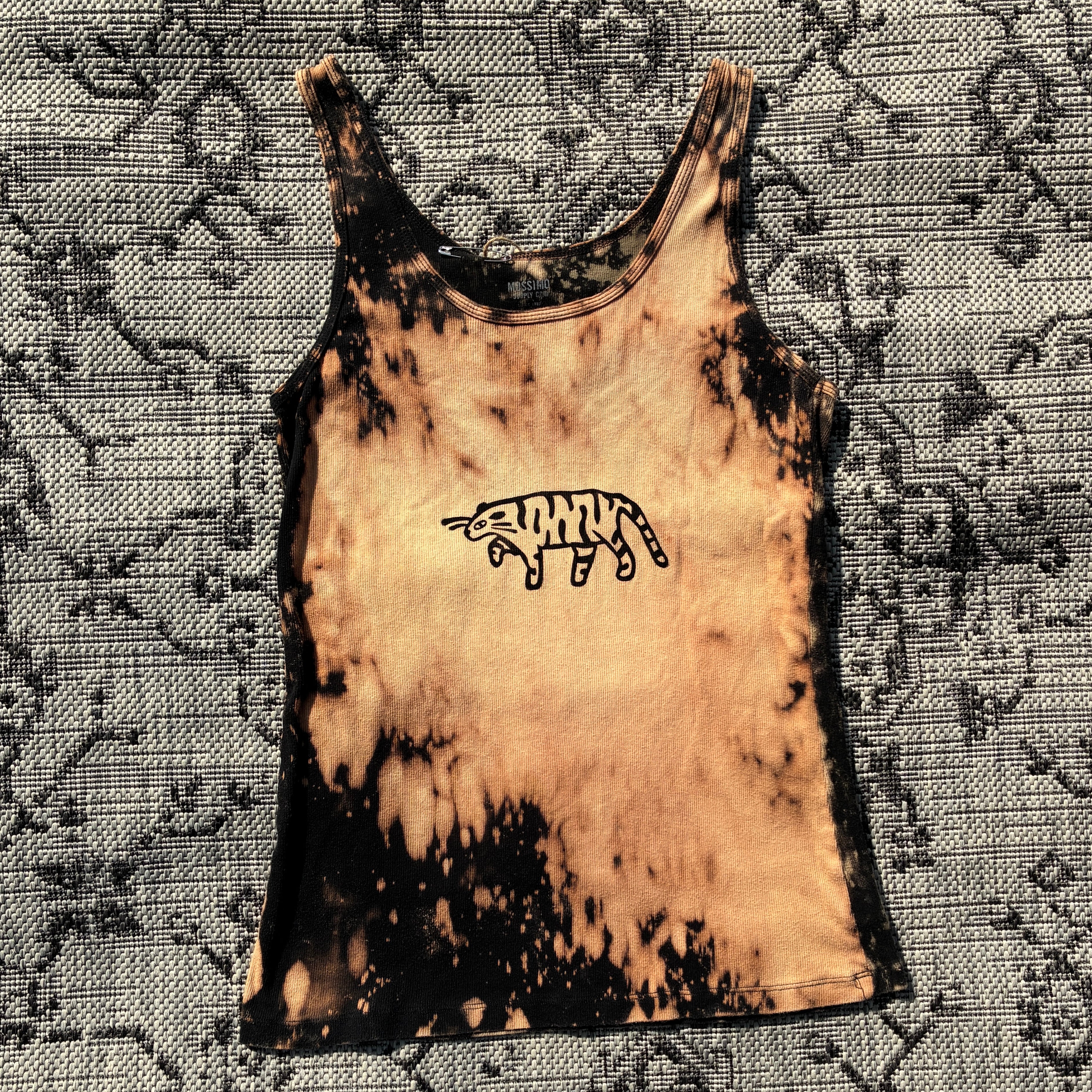 Tiger Bleach Dyed Tank Top XL