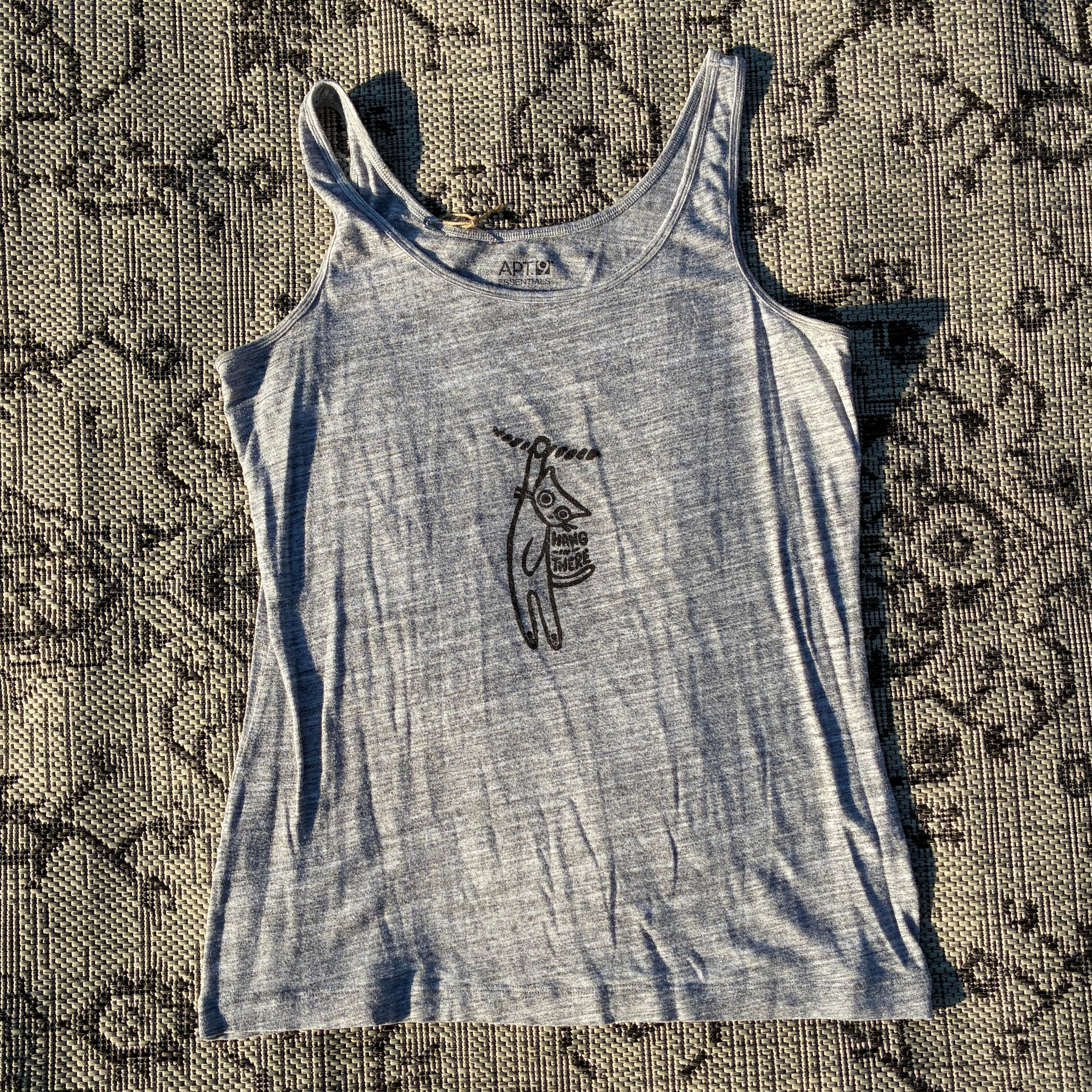 Hang in There Heather Grey Tank Top Large