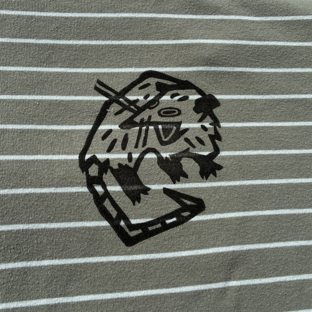 Screaming Possum Green & White Striped Tee 2X