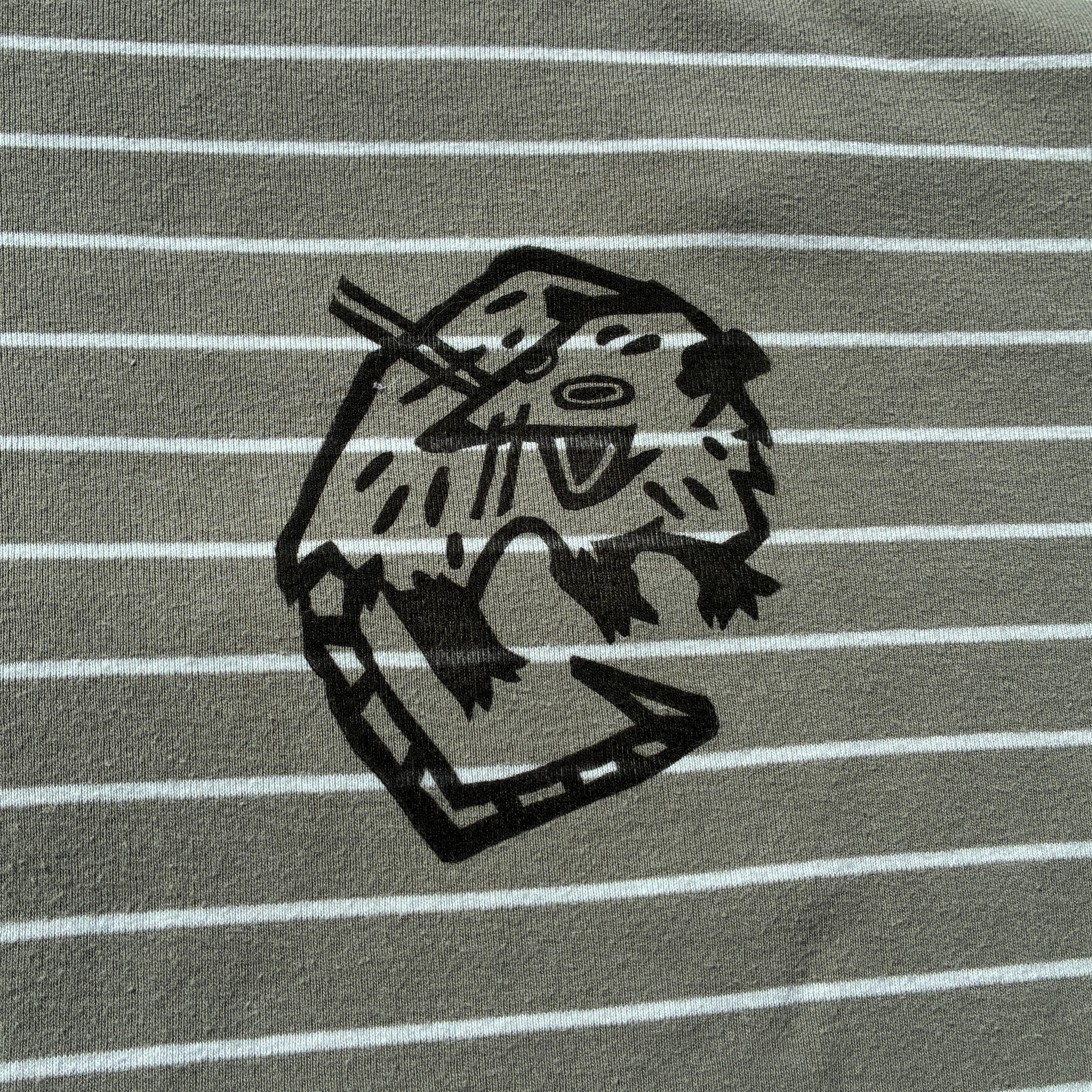 Screaming Possum Green & White Striped Tee 2X