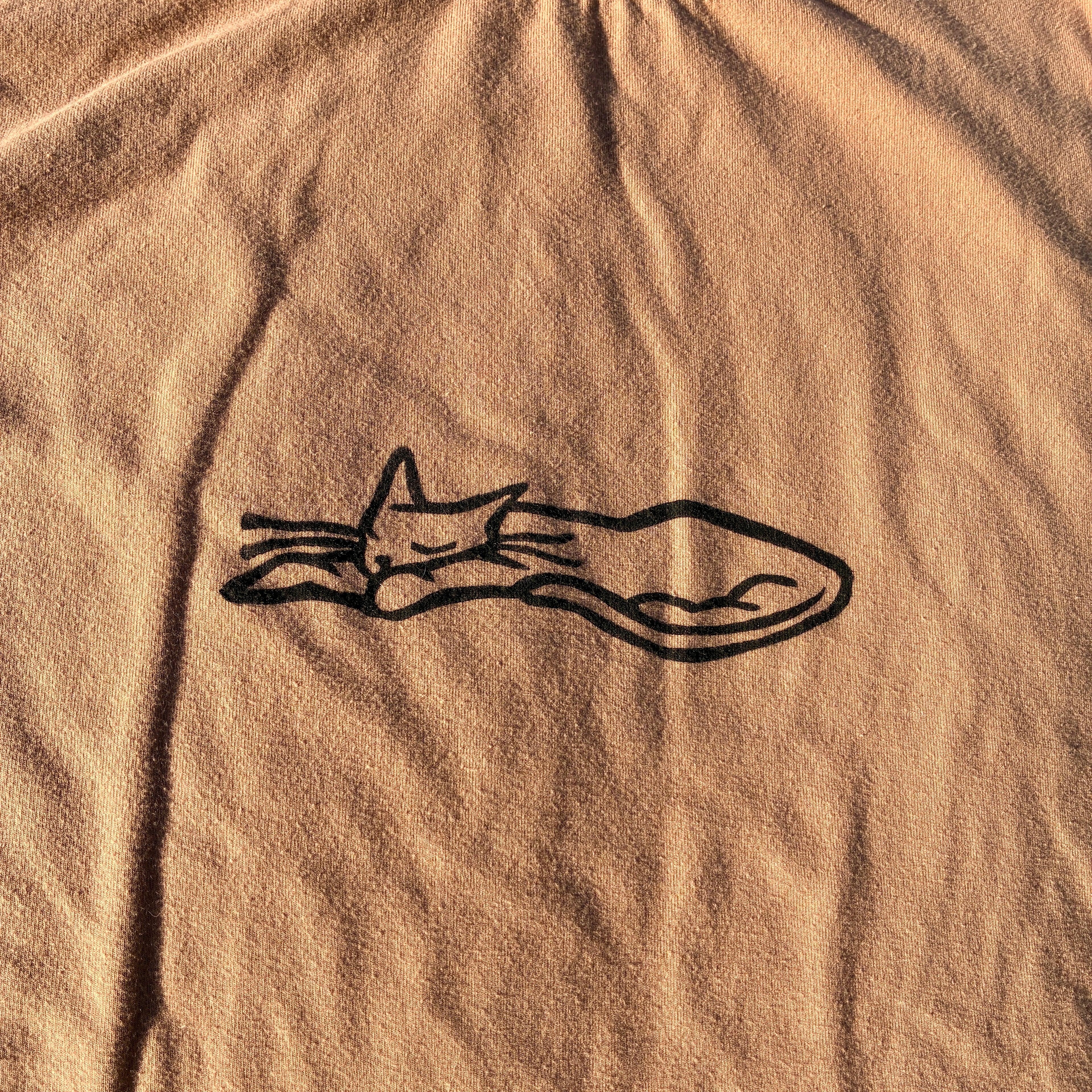 Sleepy Kitty Brown Cropped Tank Top Large
