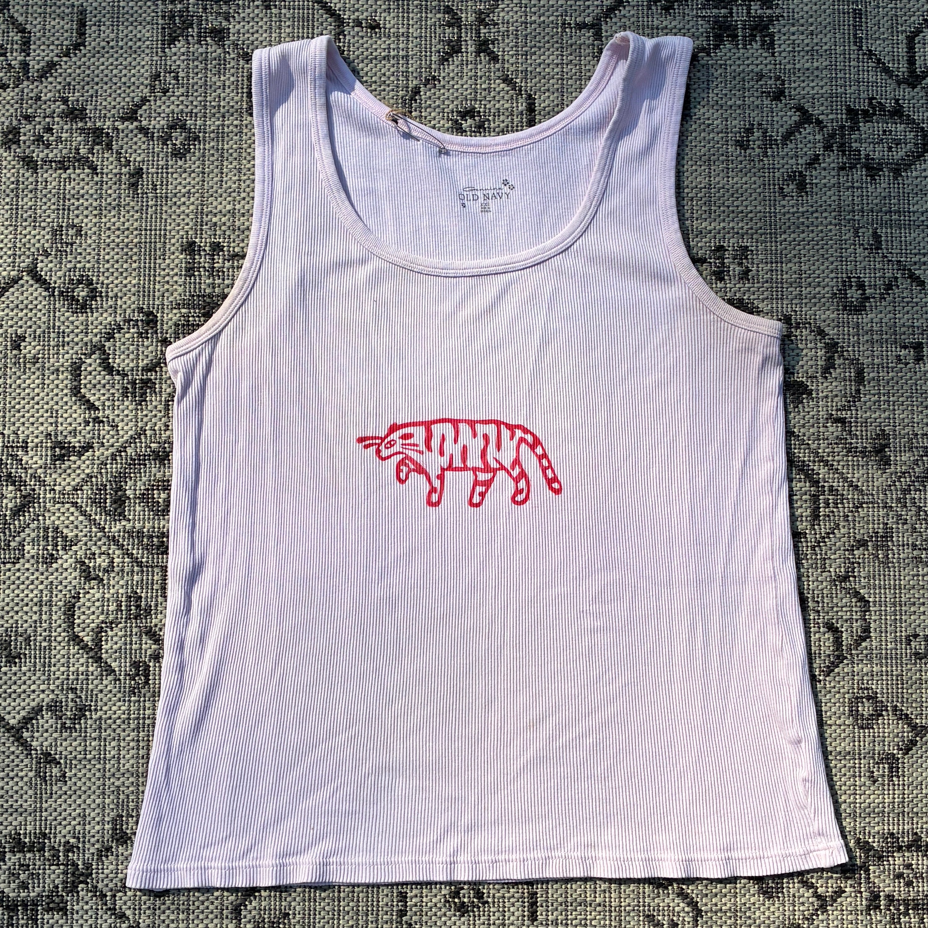 Red Tiger Light Pink Tank Top 2X