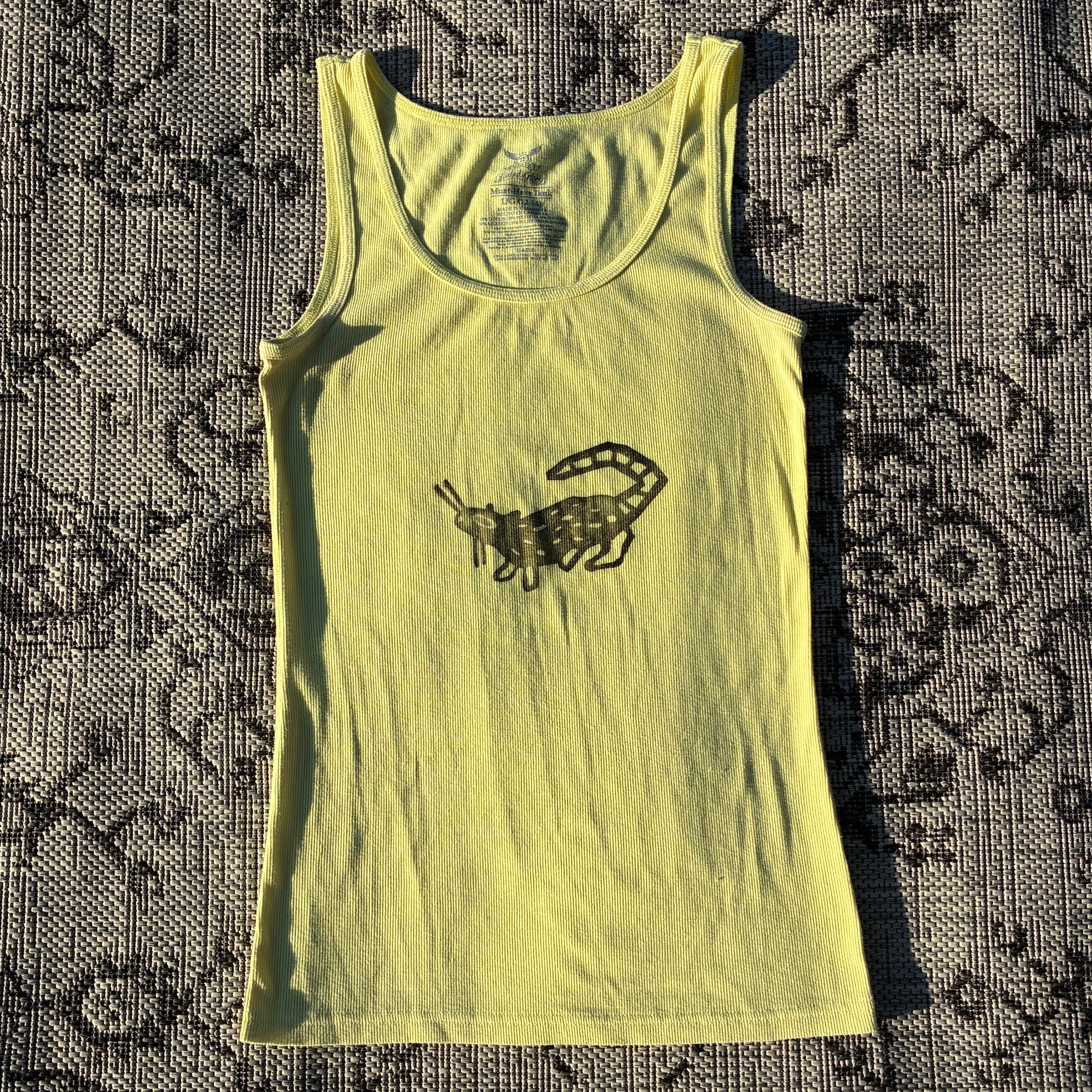 Rat Lime Green/Yellow Tank Top Large