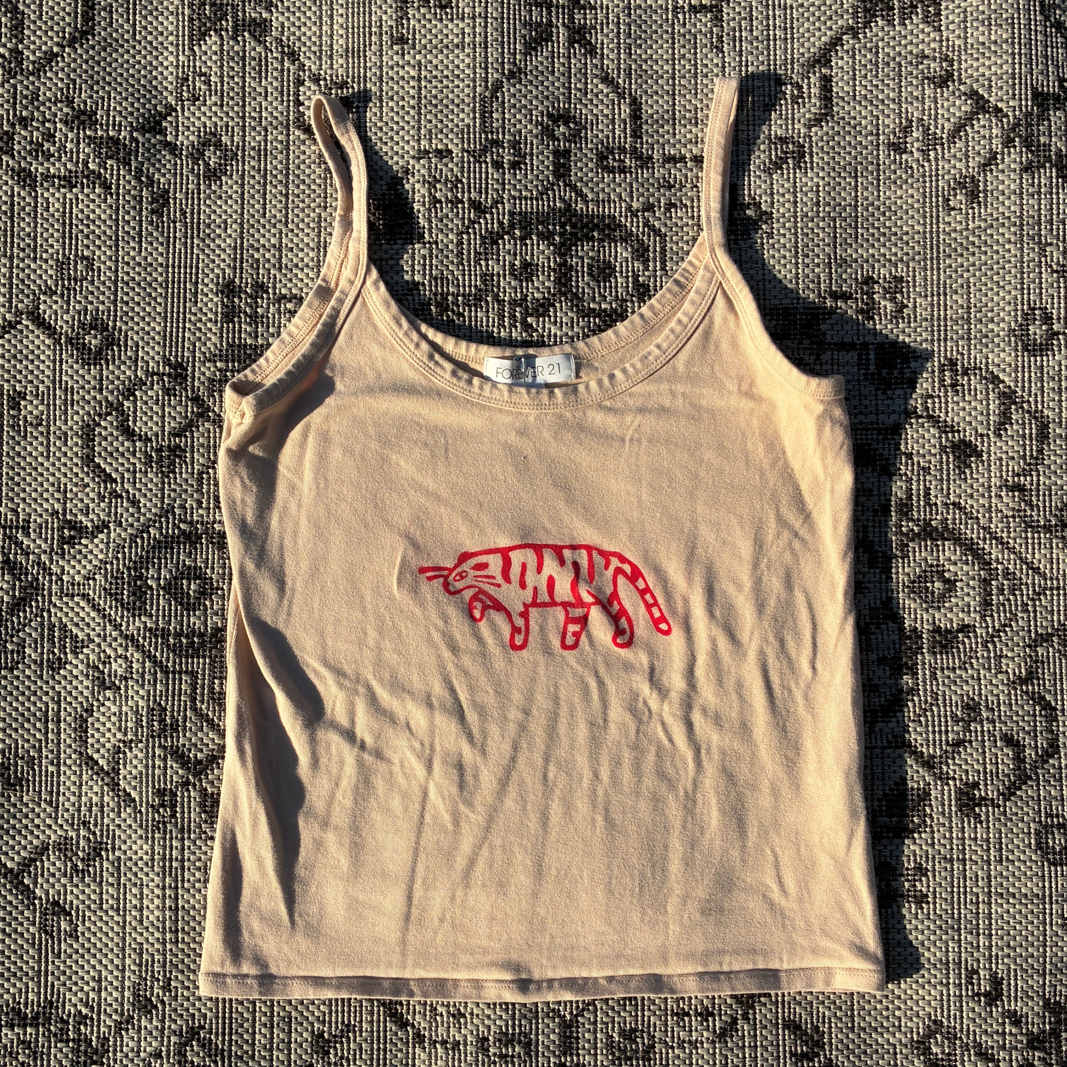 Red Tiger Tan/Light Brown Tank Top XL