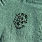 Screaming Possum Teal Green V-Neck Tee Large