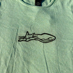 Sleepy Kitty Teal Green Tee Large