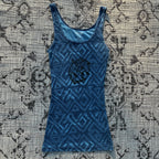 Screaming Possum Blue Patterned Tank Top Small