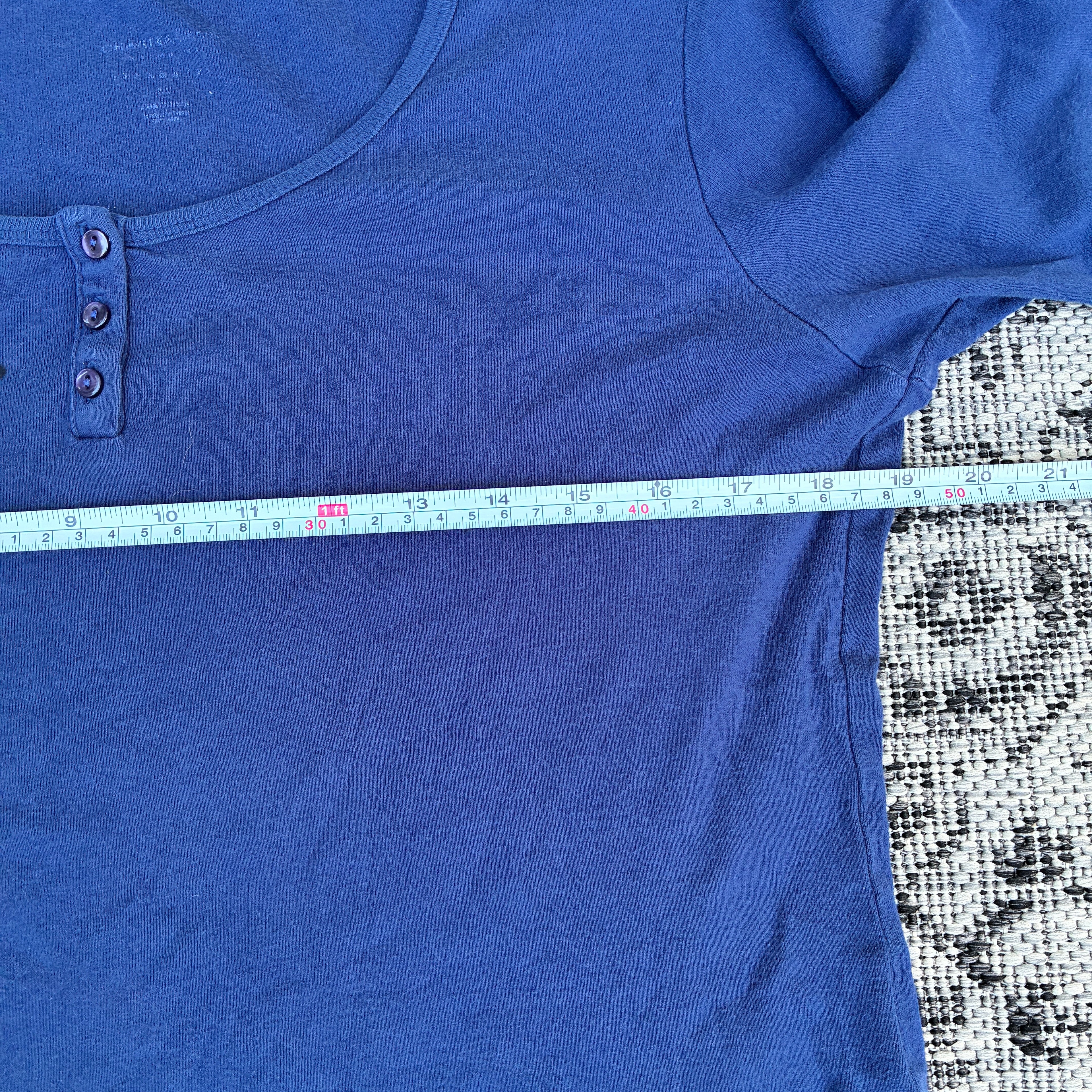 Wolf/Dog Dark Blue Henley 3/4 Longsleeve Tee XL