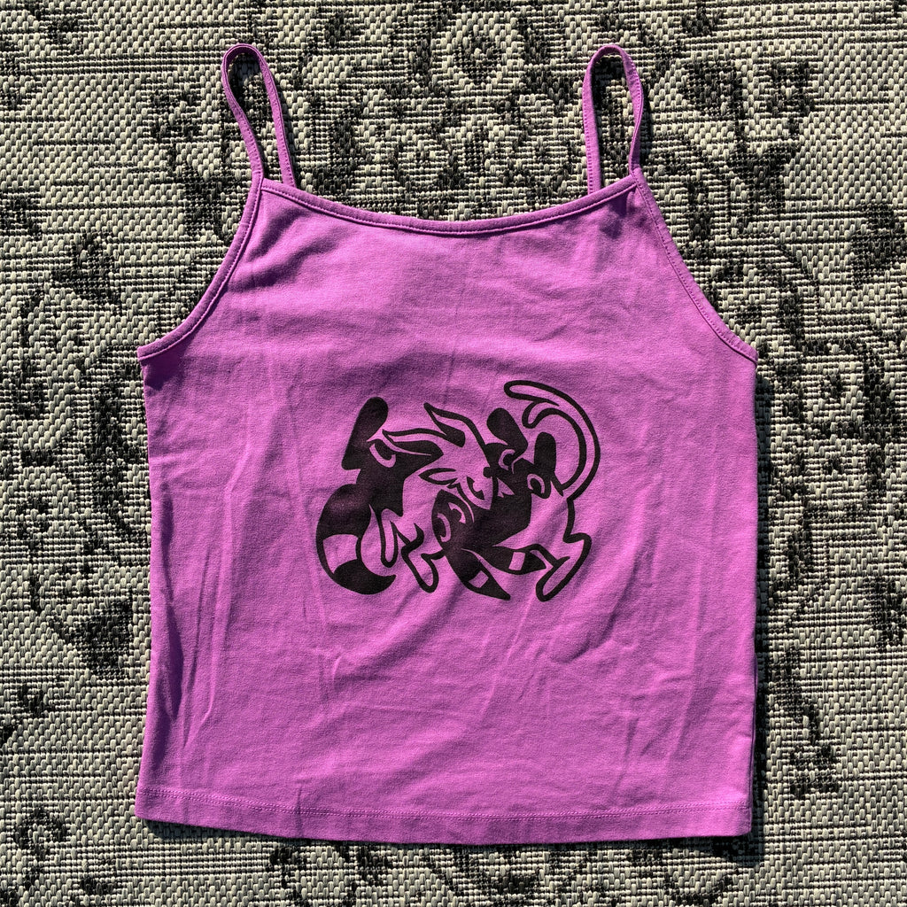Sun/Moon Purple Cropped Tank Top Medium