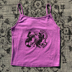 Sun/Moon Purple Cropped Tank Top Medium