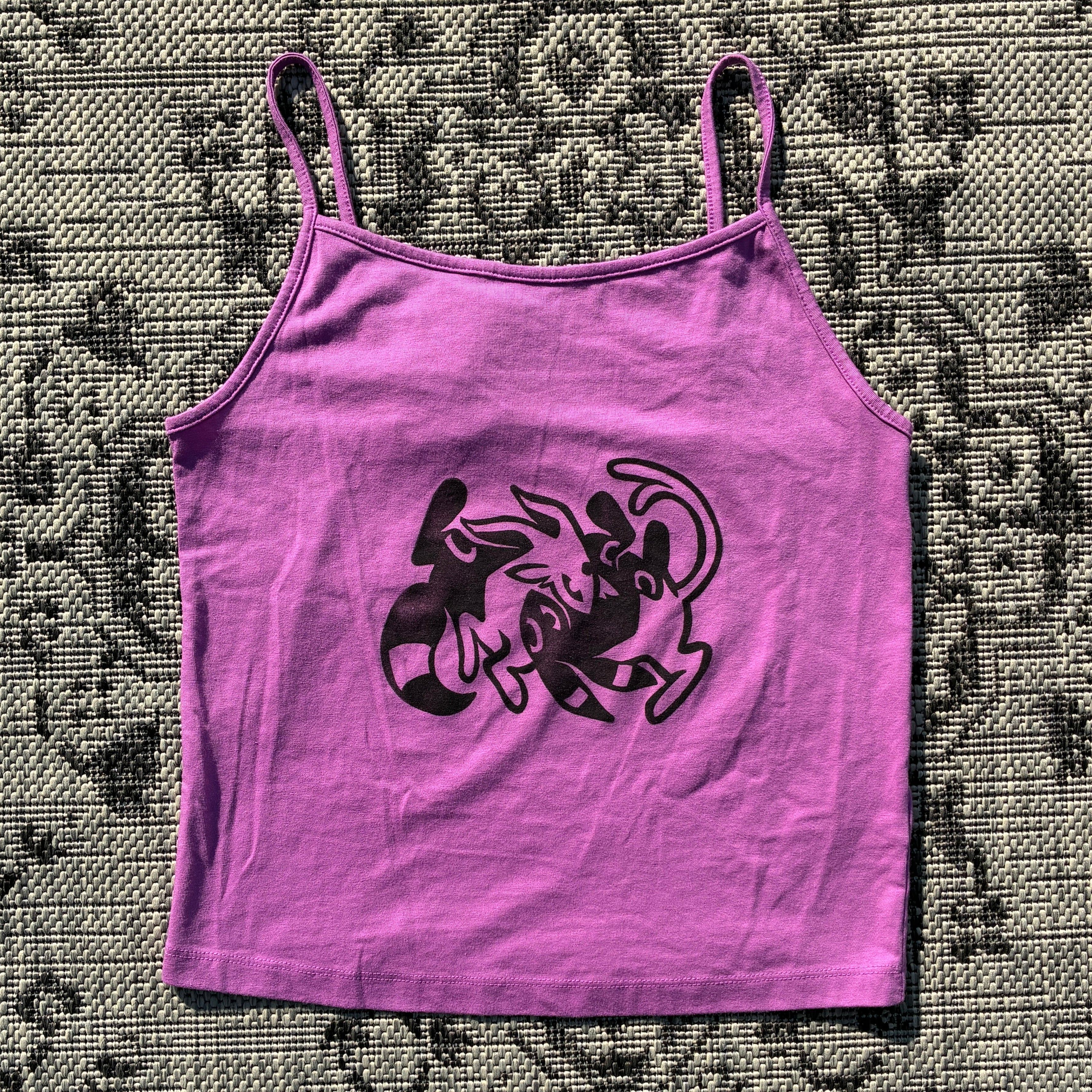 Sun/Moon Purple Cropped Tank Top Medium
