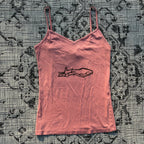 Sleepy Kitty Pink Tank Top Small
