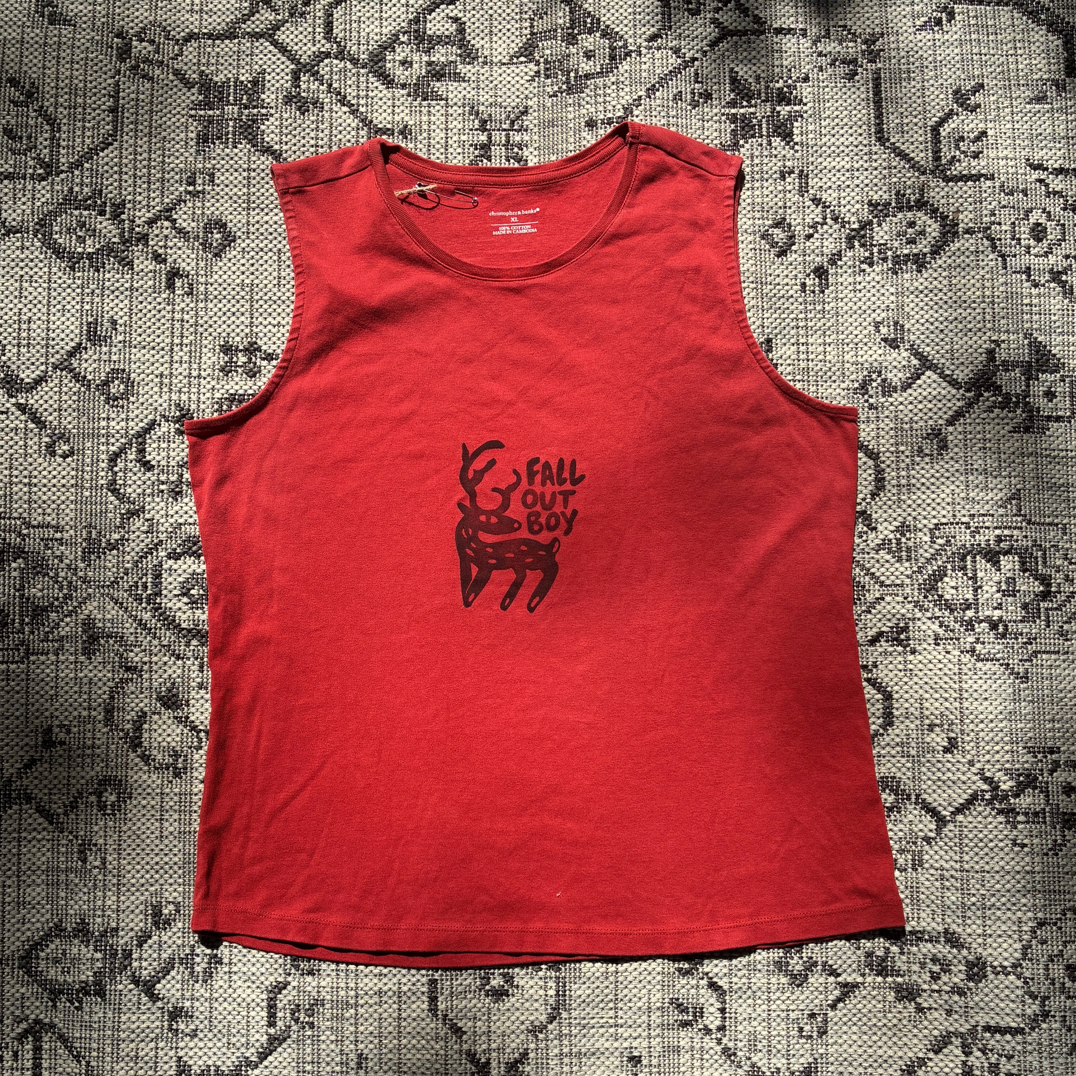 FOB Deer Red Tank Top XL