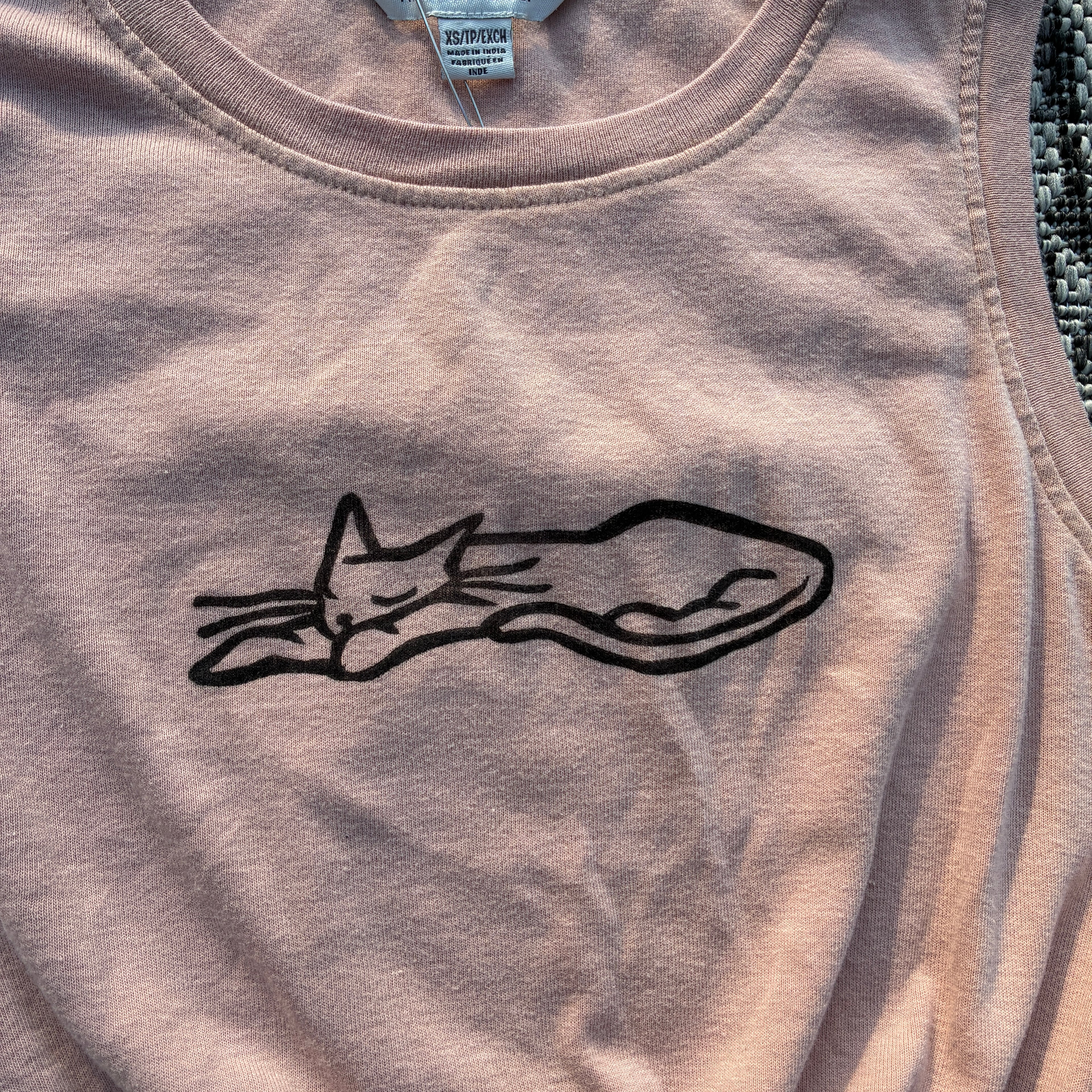 Sleepy Kitty Brown/Tan Tank Top XS