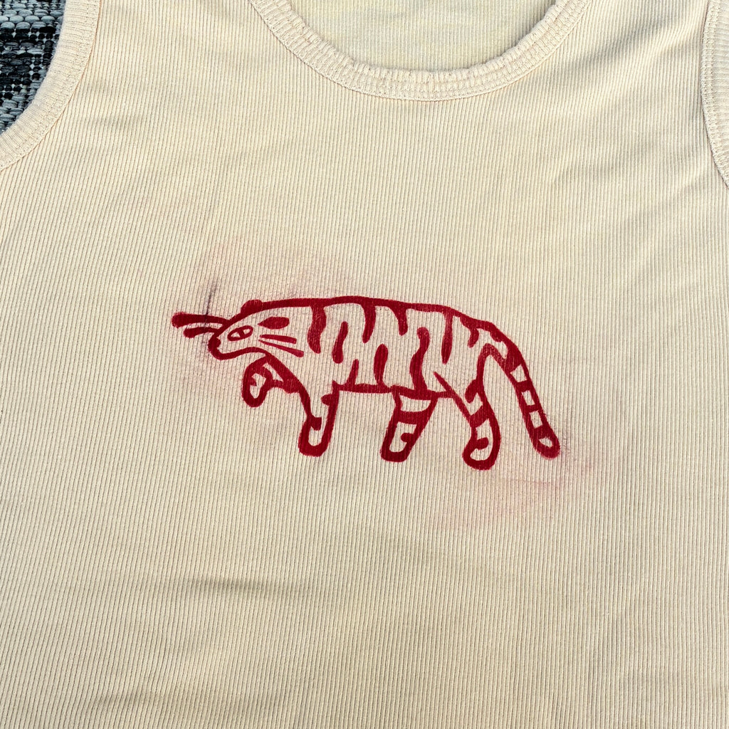 Red Tiger Yellow Tank Top Large