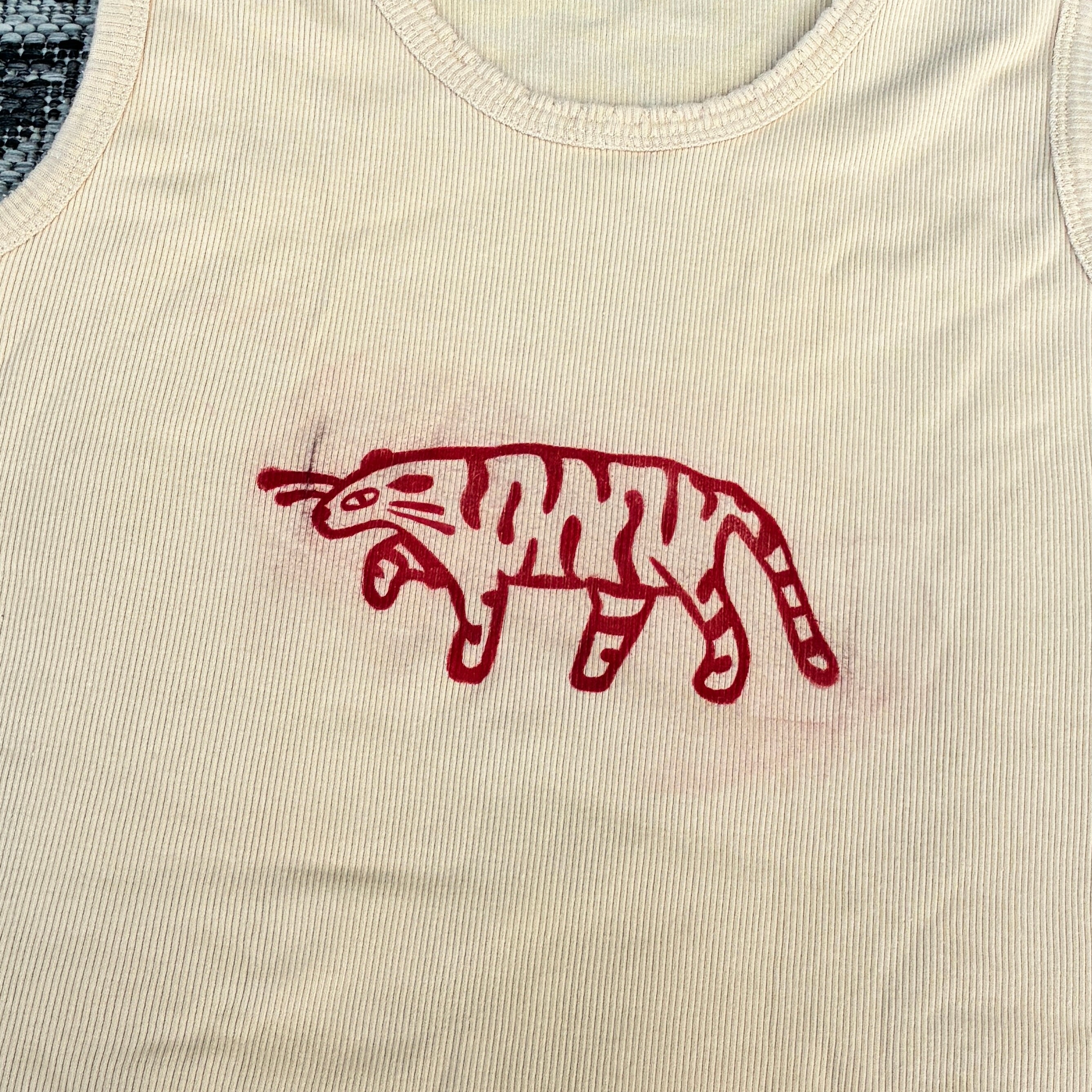 Red Tiger Yellow Tank Top Large