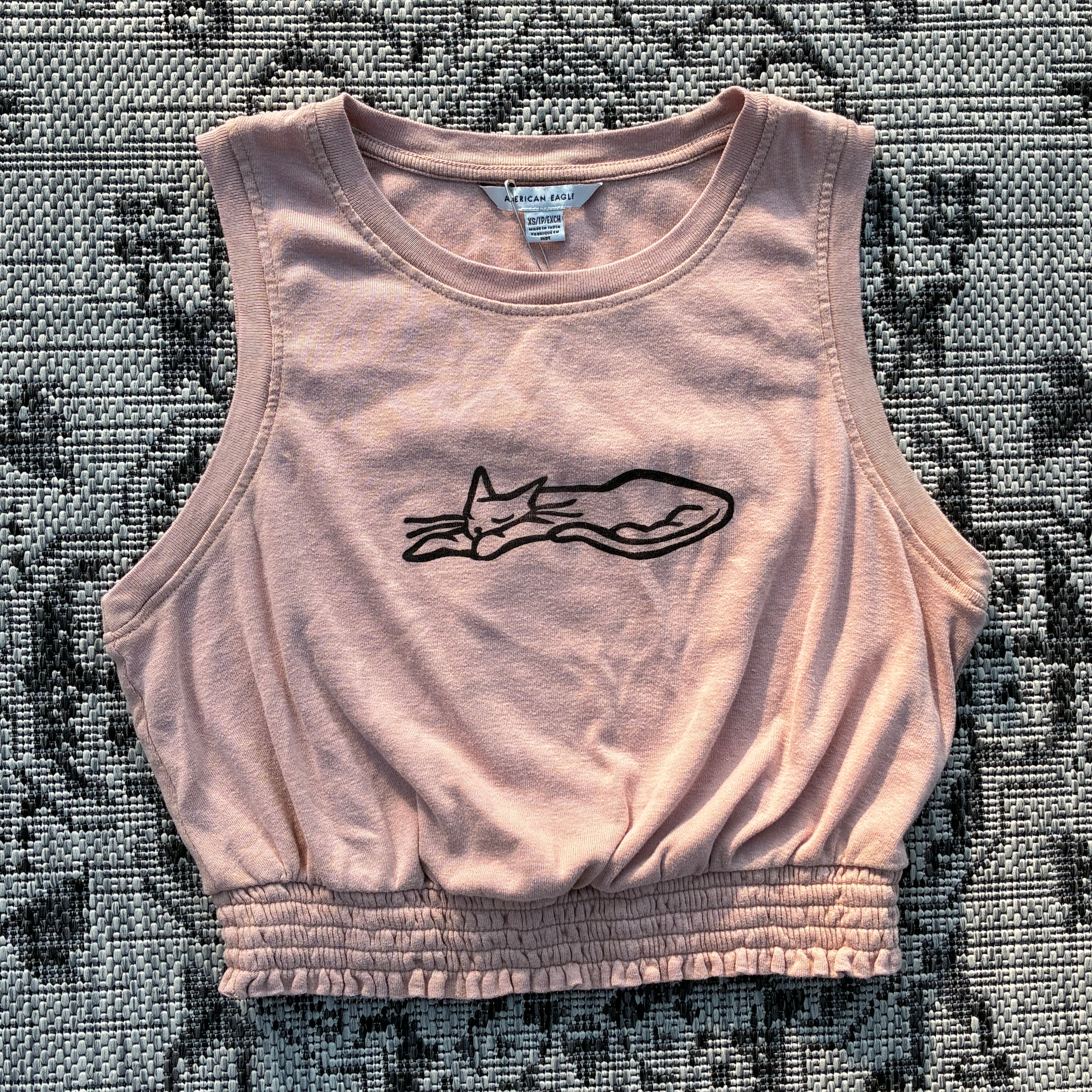 Sleepy Kitty Brown/Tan Tank Top XS