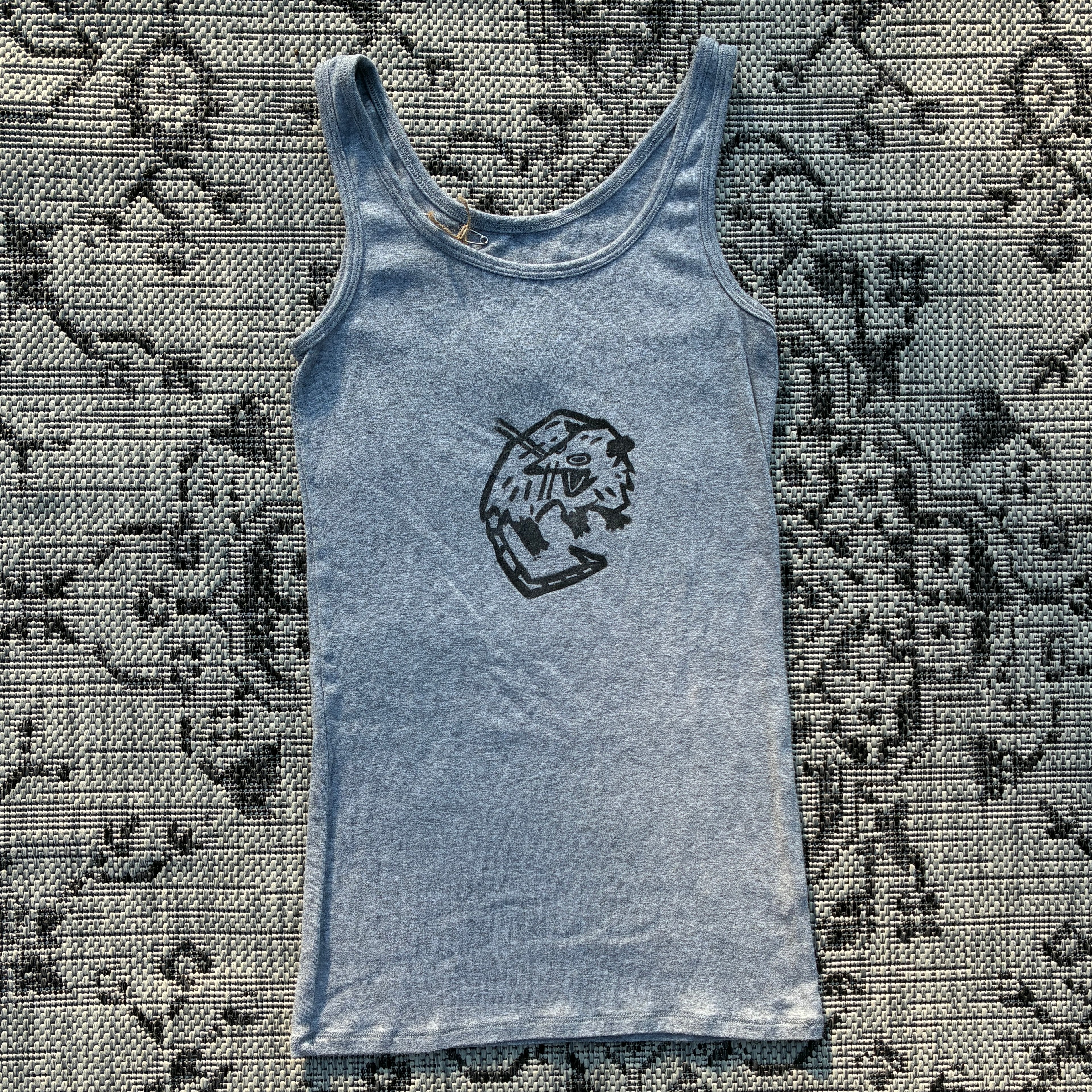Screaming Possum Grey Tank Top Small