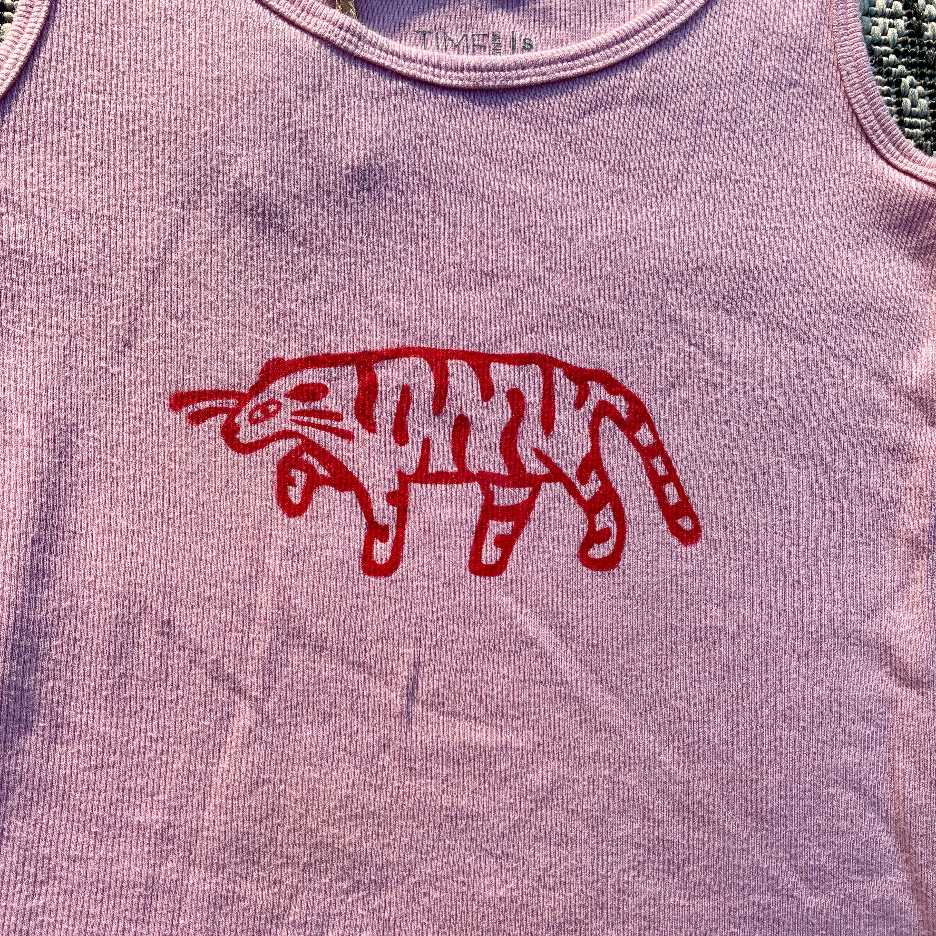 Red Tiger Pink Tank Top Small