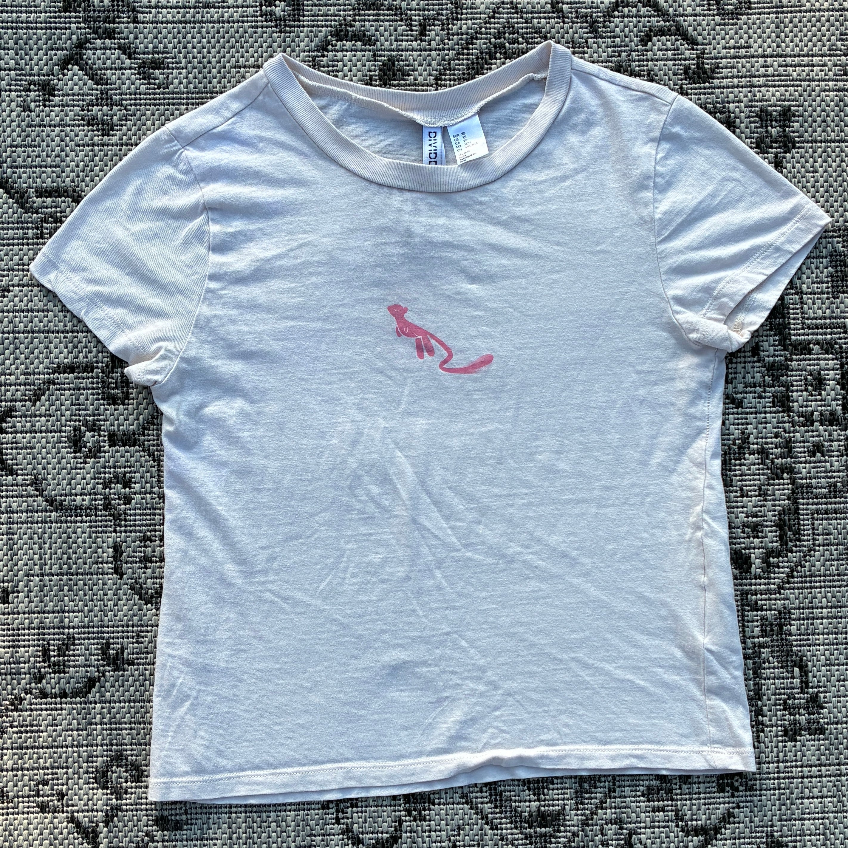 Pink Kitty Off-White Baby Tee XS