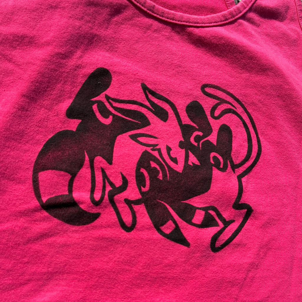 Sun/Moon Pink Cropped Tank Top Medium