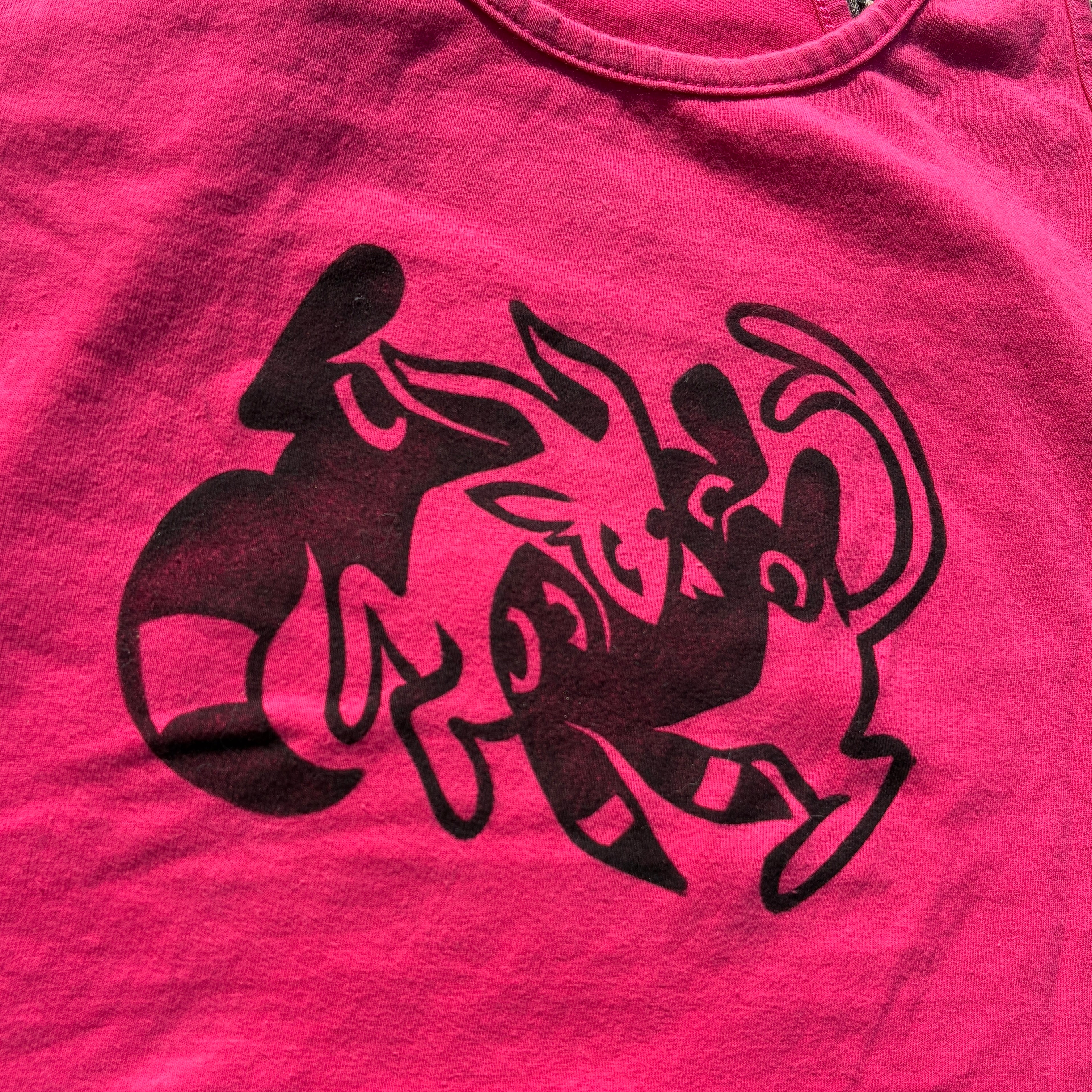Sun/Moon Pink Cropped Tank Top Medium