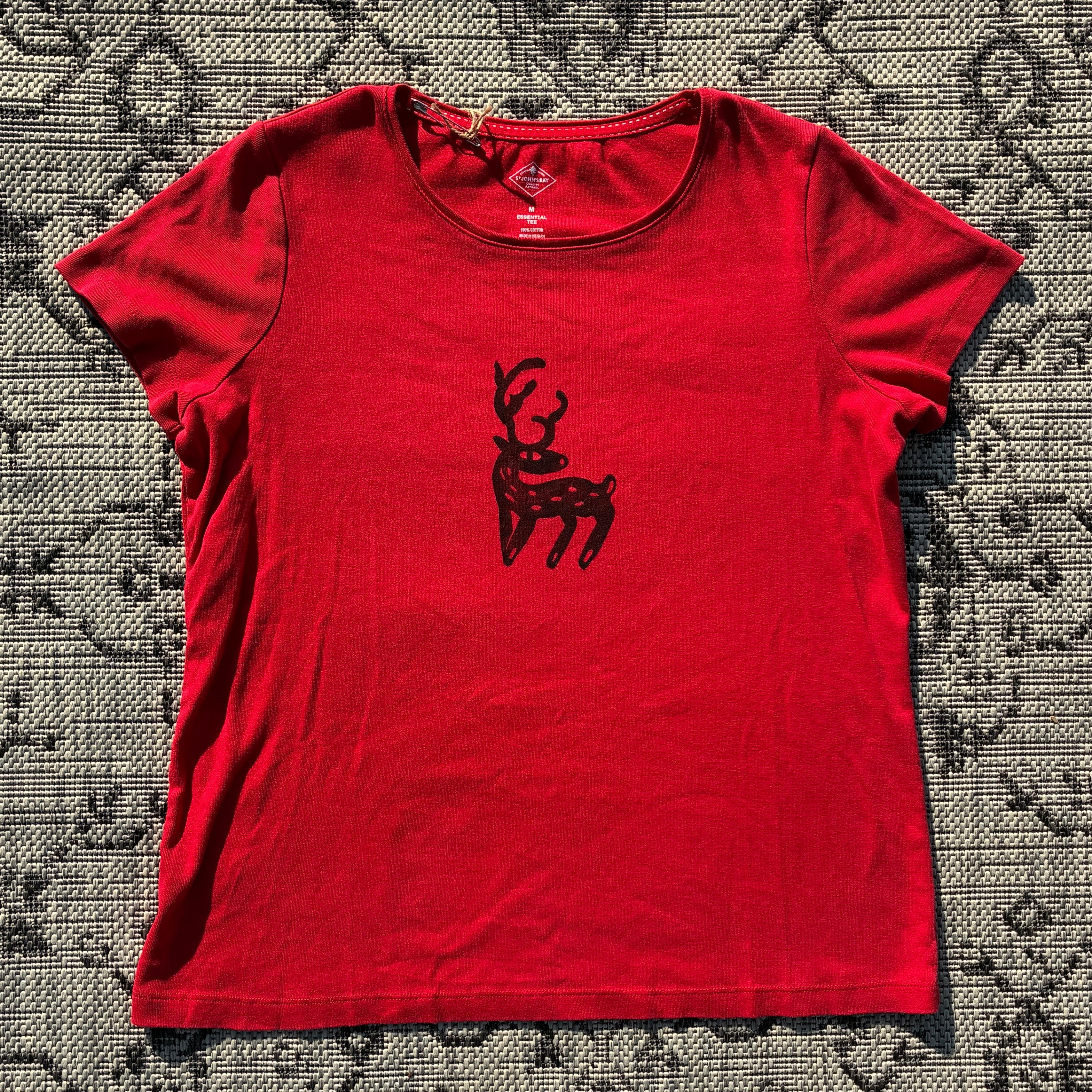 Deer Red Tee Medium