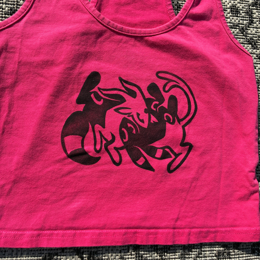 Sun/Moon Pink Cropped Tank Top Medium