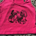 Sun/Moon Pink Cropped Tank Top Medium