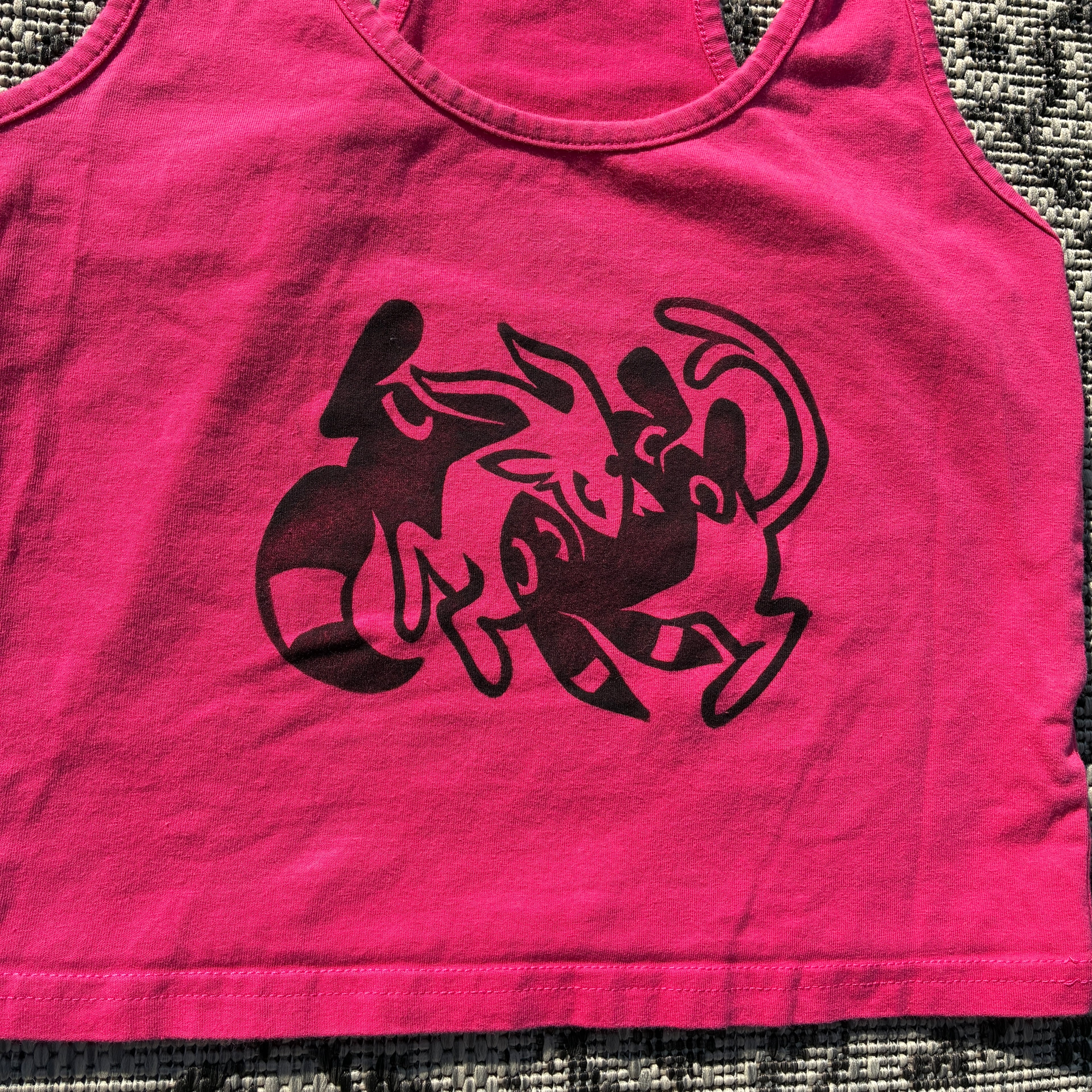Sun/Moon Pink Cropped Tank Top Medium