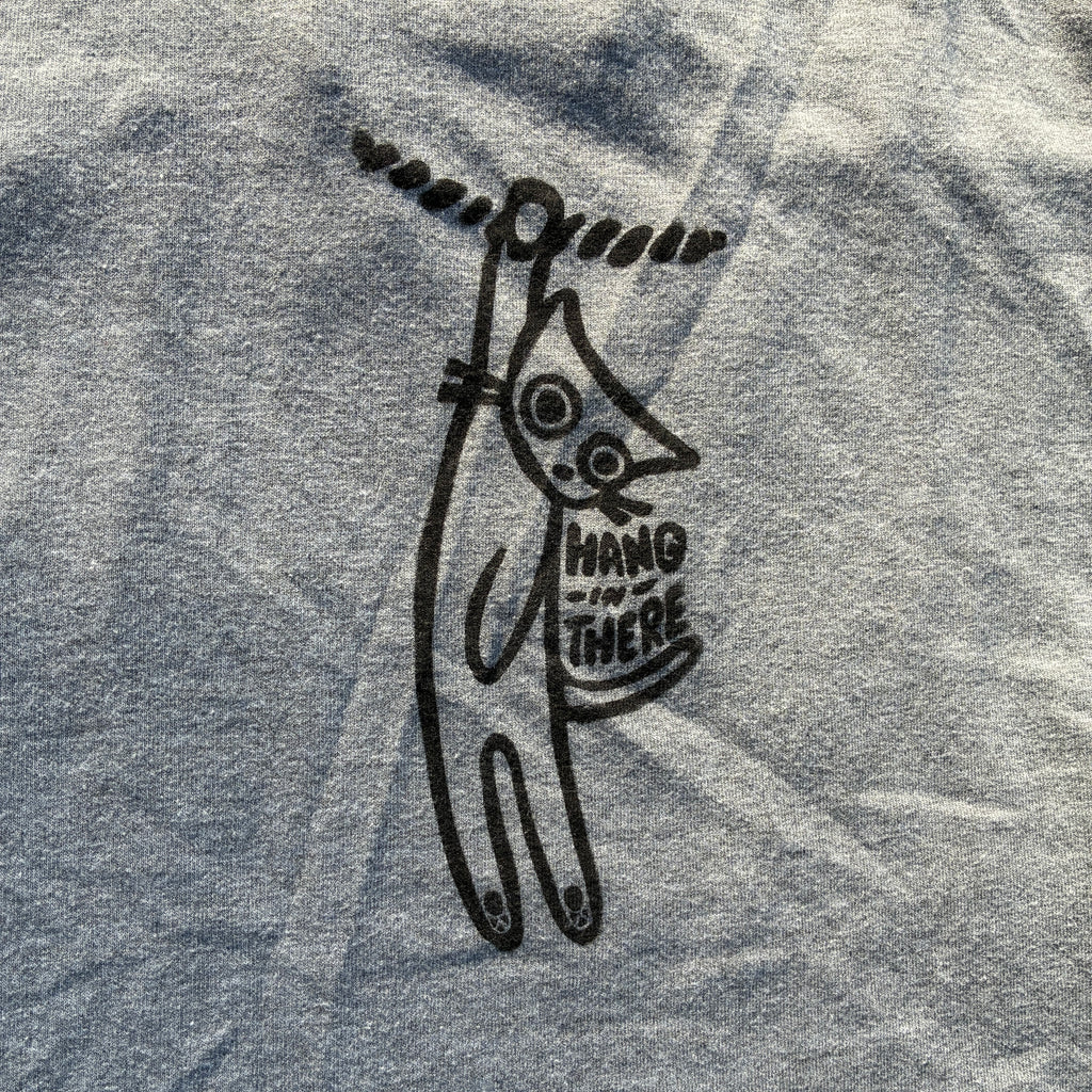 Hang in There Grey Cropped Tank Top Small