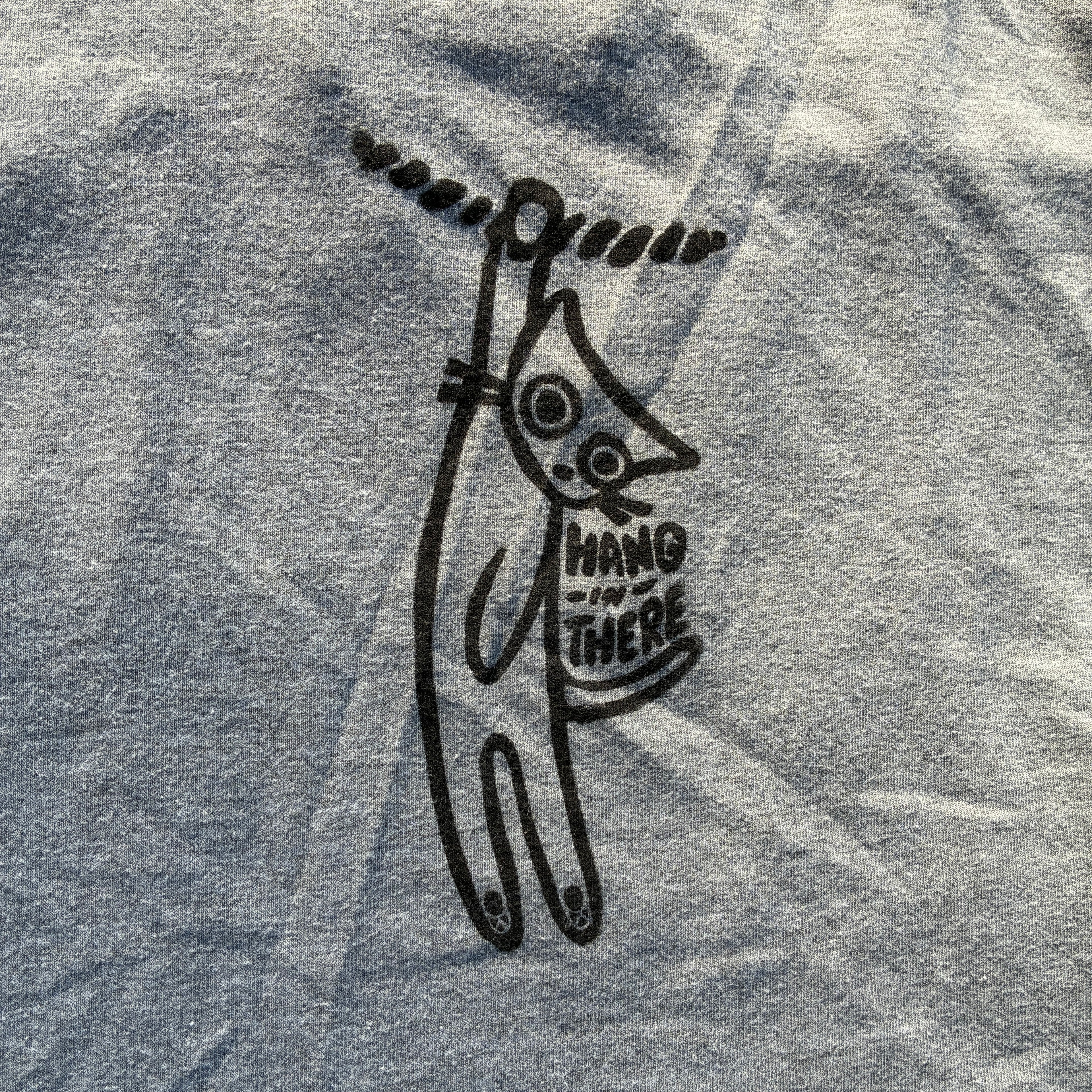Hang in There Grey Cropped Tank Top Small