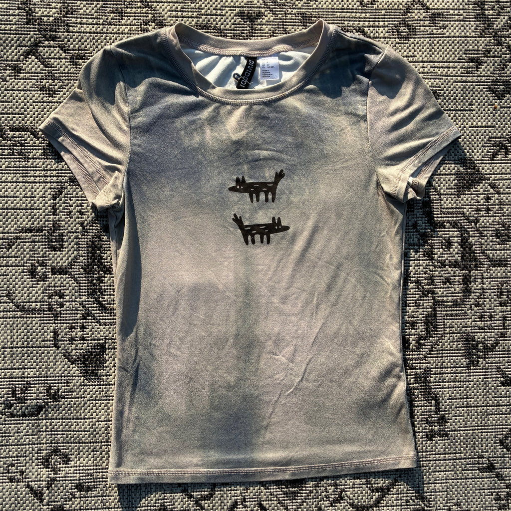 Wolf/Dog Green/Grey Tee Small