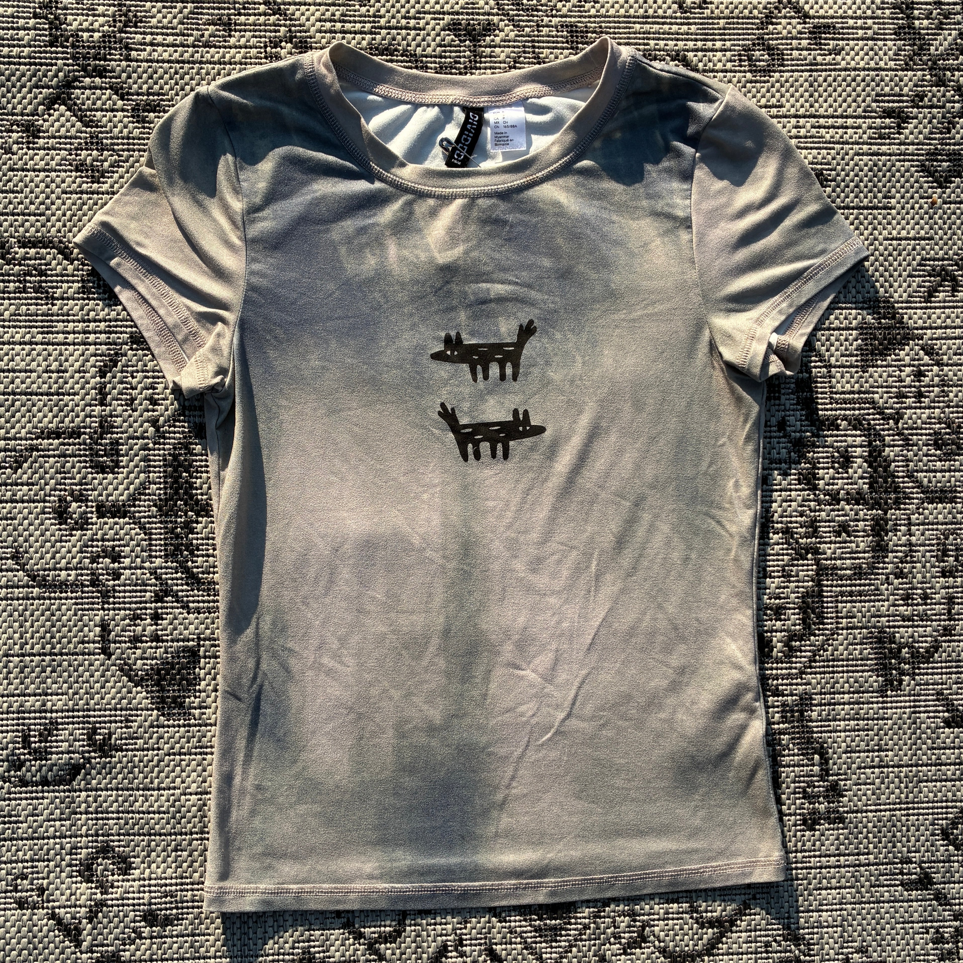 Wolf/Dog Green/Grey Tee Small