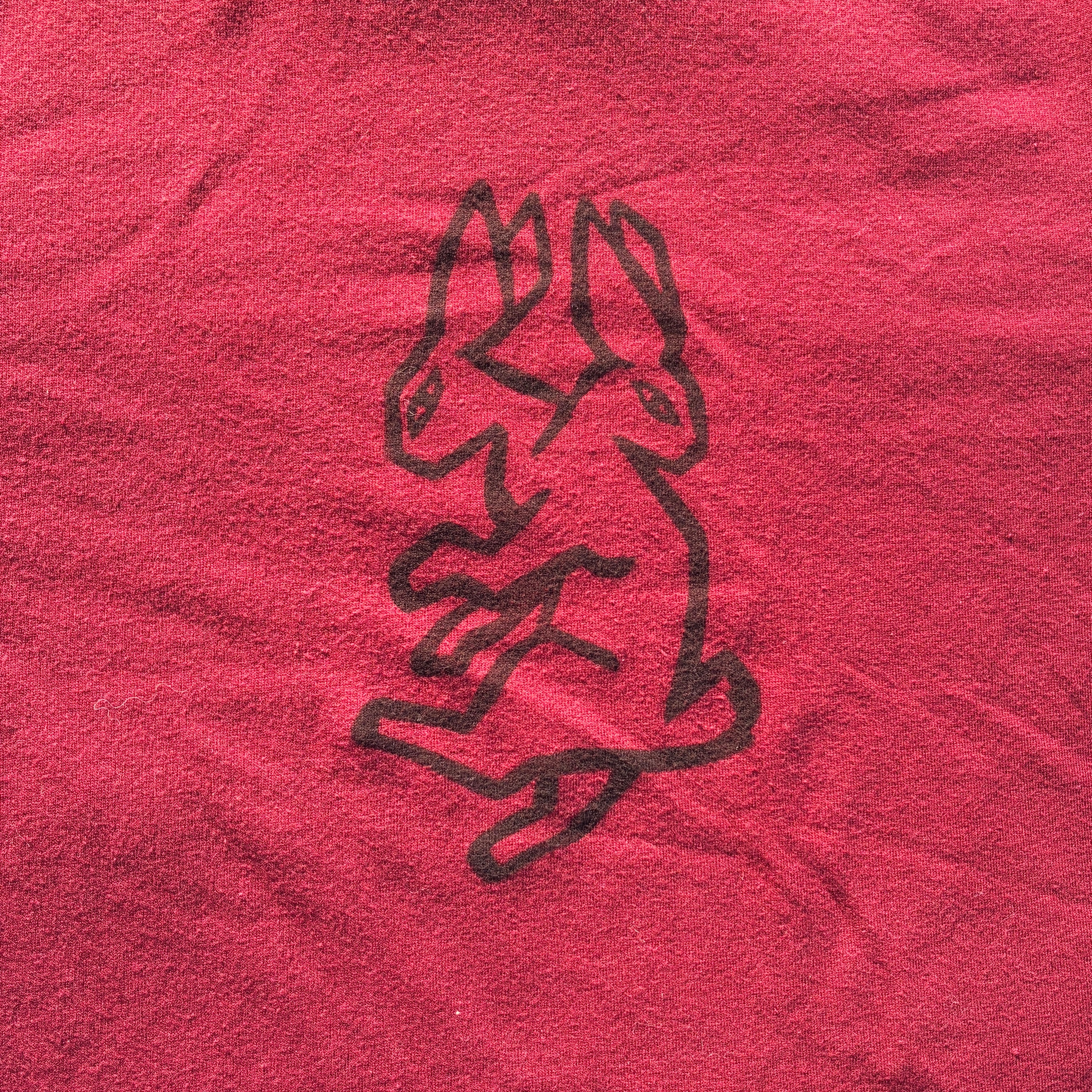Two-Headed Rabbit Red Cropped Tee Small