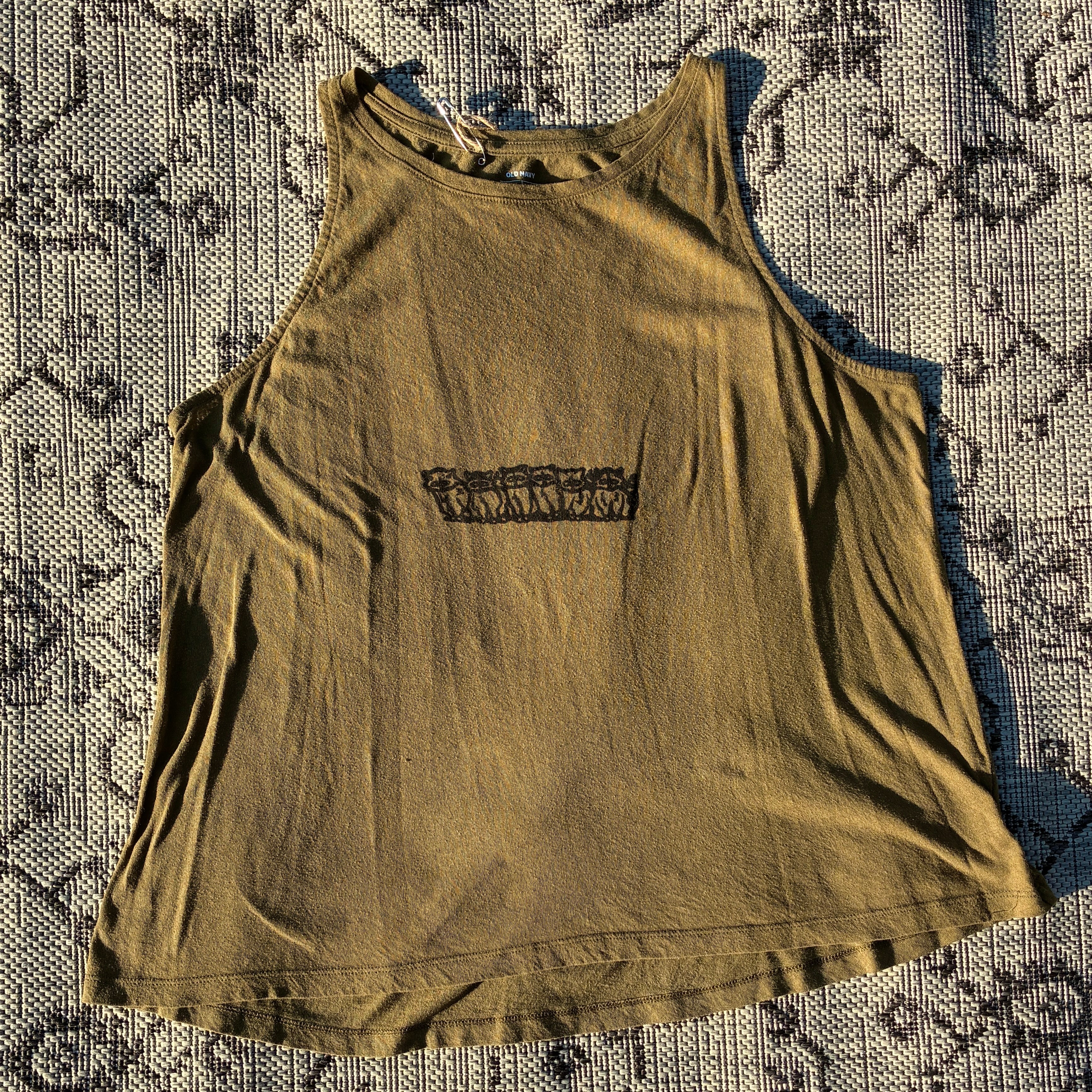 Army Green/Brown Raccoons Tank Top Large