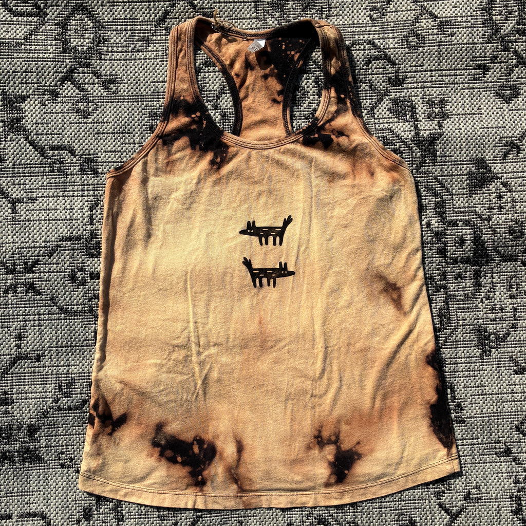 Wolf/Dog Bleach Dyed Tank Top